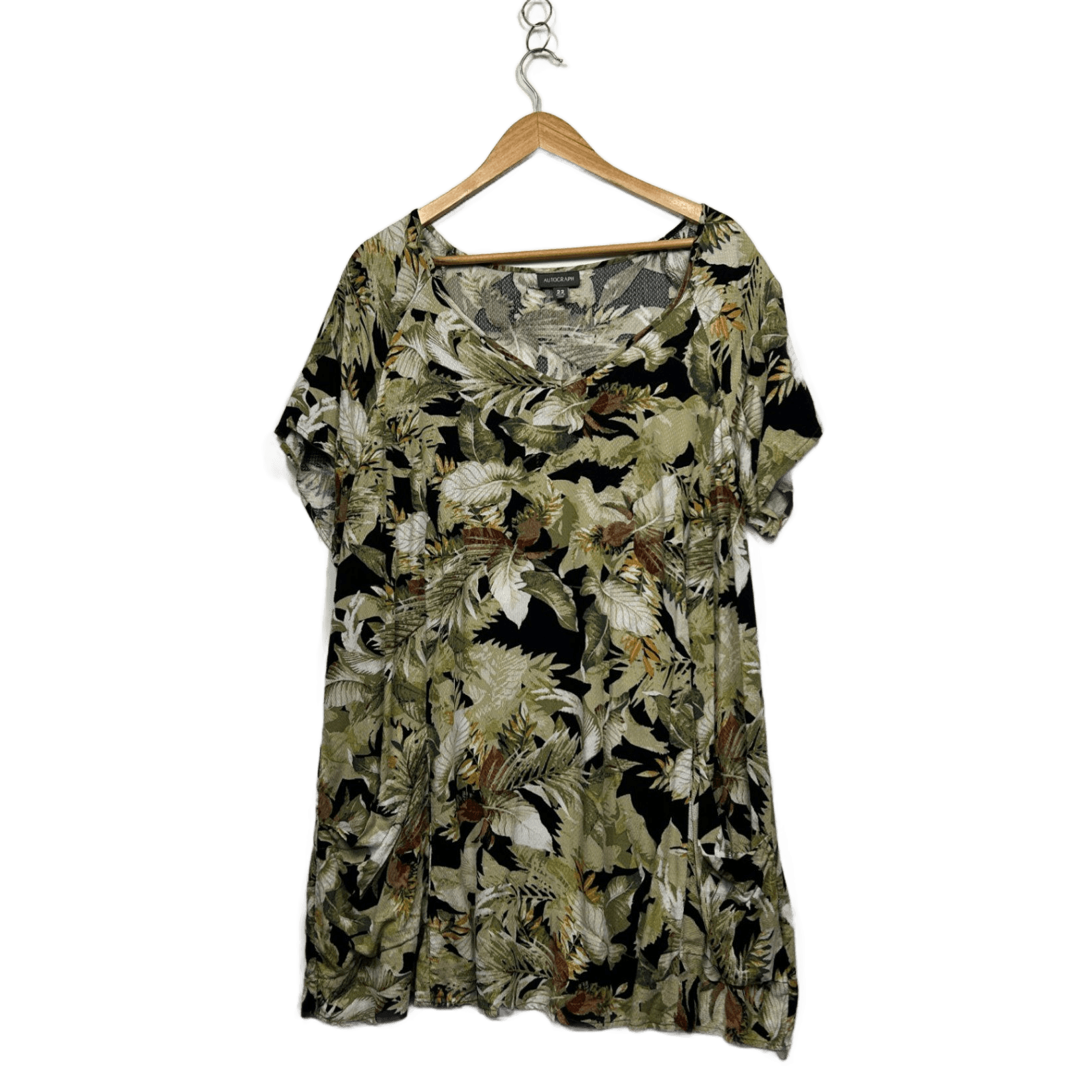 Autograph Womens Multicoloured Short Sleeve Floral Dress Size 22