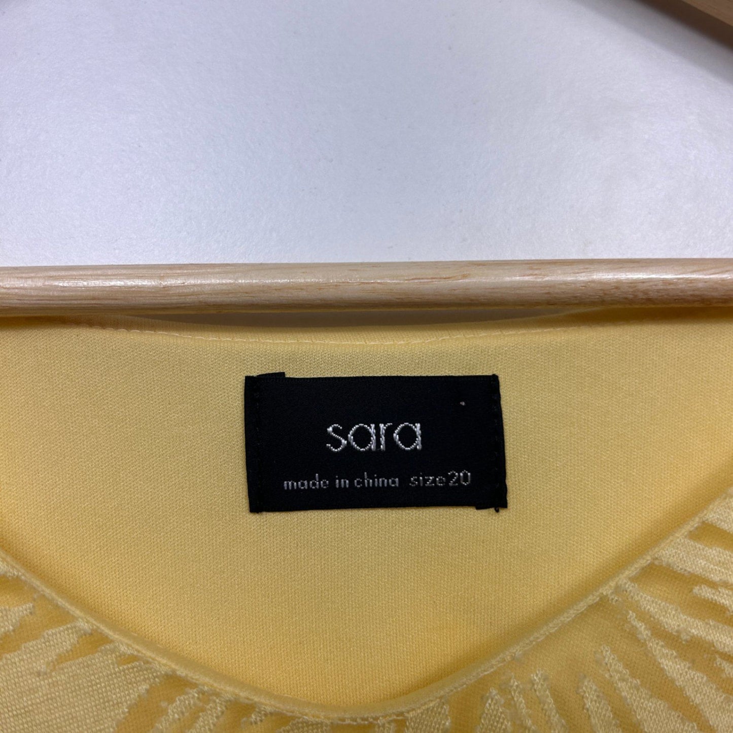 Sara Women's Yellow 3/4 Sleeve Sheer Overlay Blouse Top Size 20