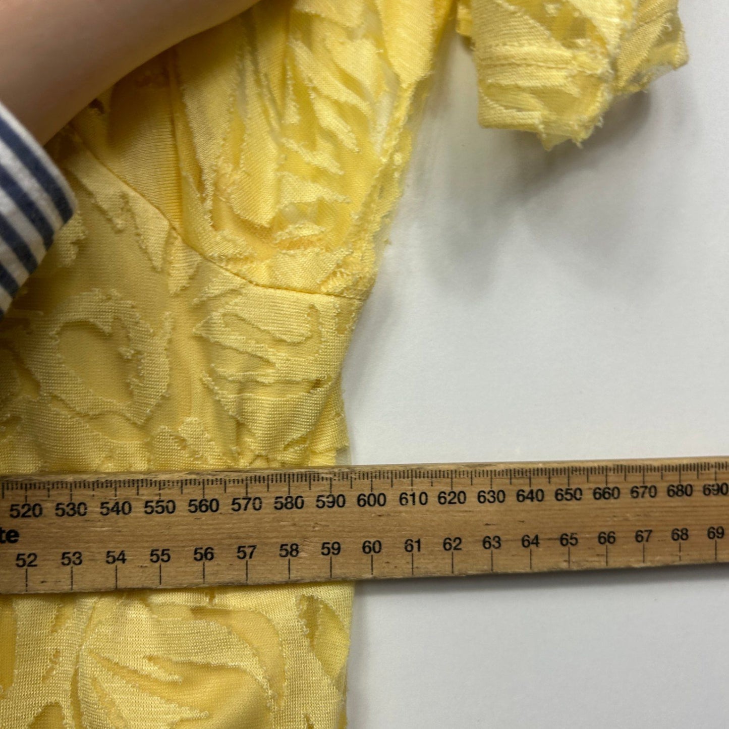 Sara Women's Yellow 3/4 Sleeve Sheer Overlay Blouse Top Size 20