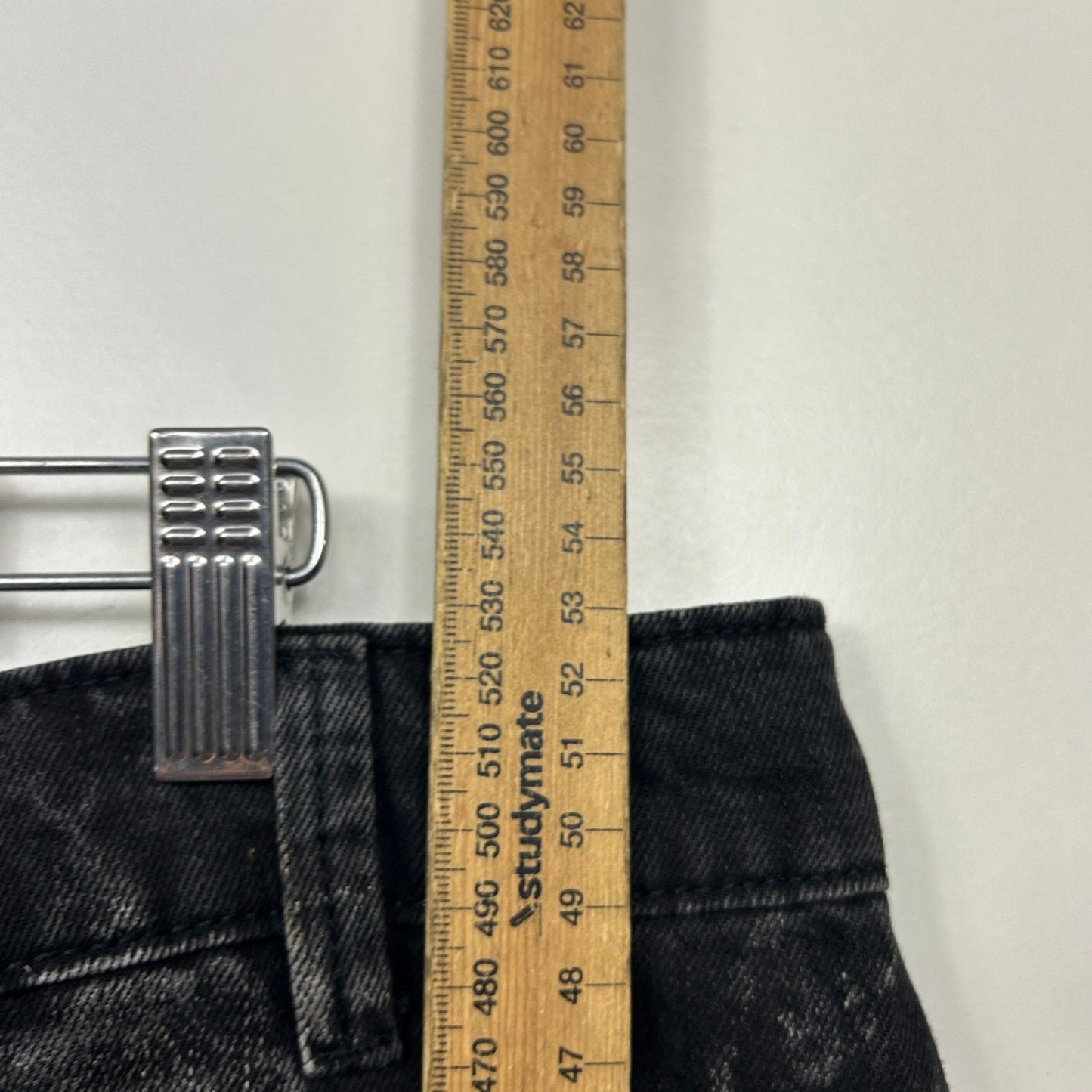 City Chic Womens Black Faded Cotton Blend Denim Skirt Size 20