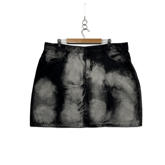 City Chic Womens Black Faded Cotton Blend Denim Skirt Size 20