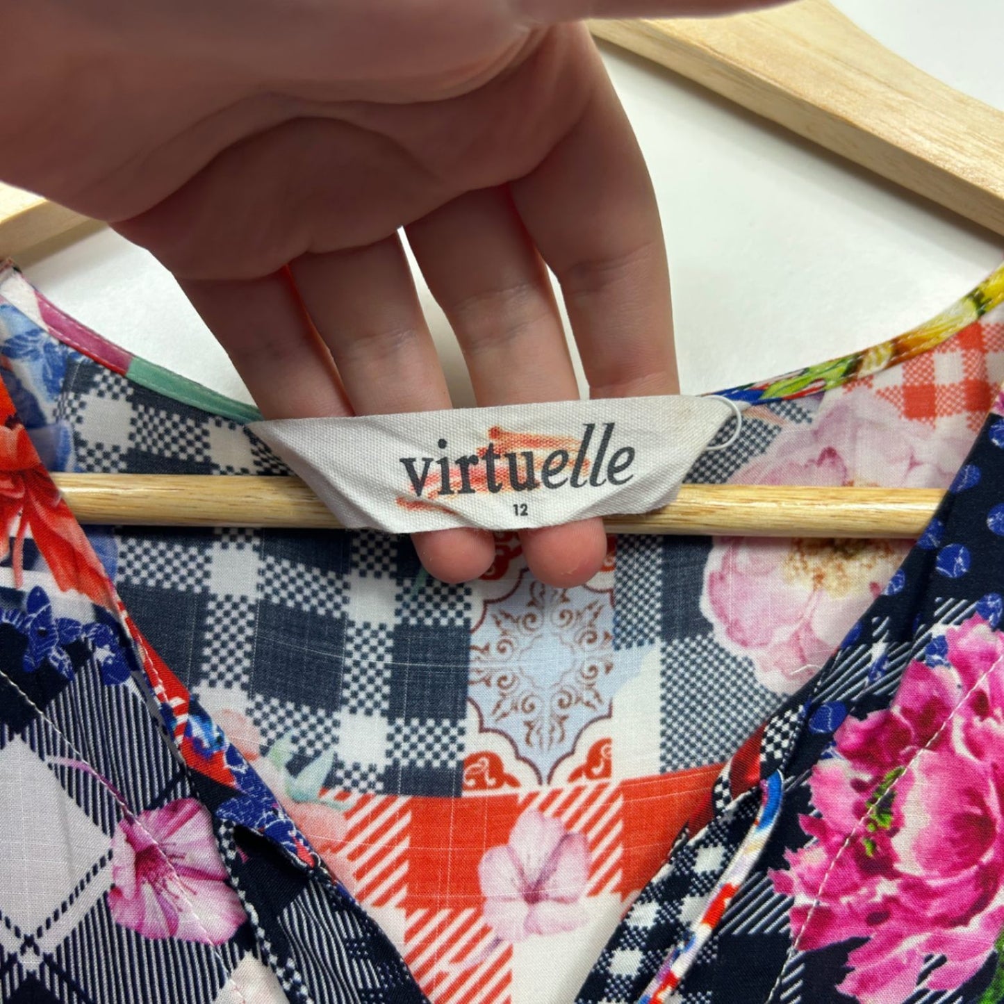 Virtuelle Multicoloured 3/4 Sleeve Multicoloured Maxi Boho Dress Size 12