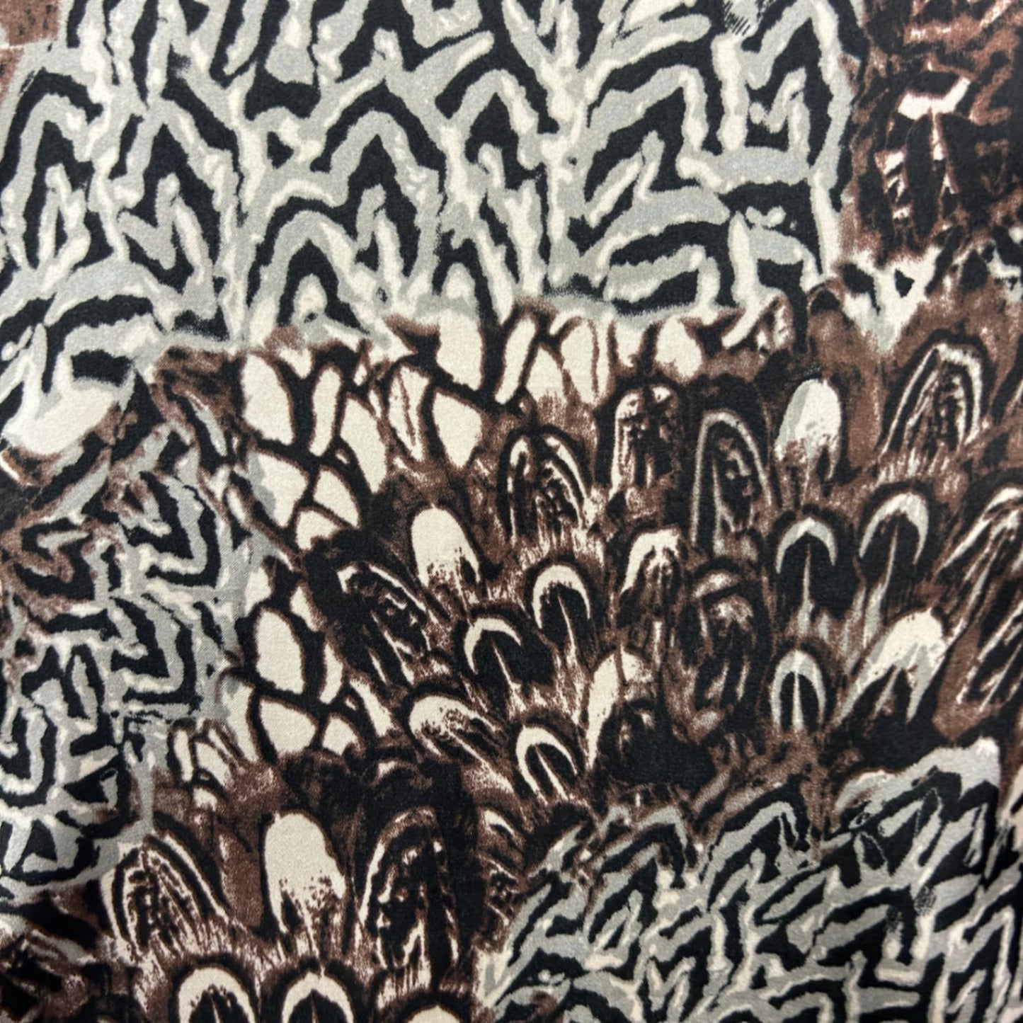 Moda Brown Black Long Sleeve Button Up Blouse Top Size 20