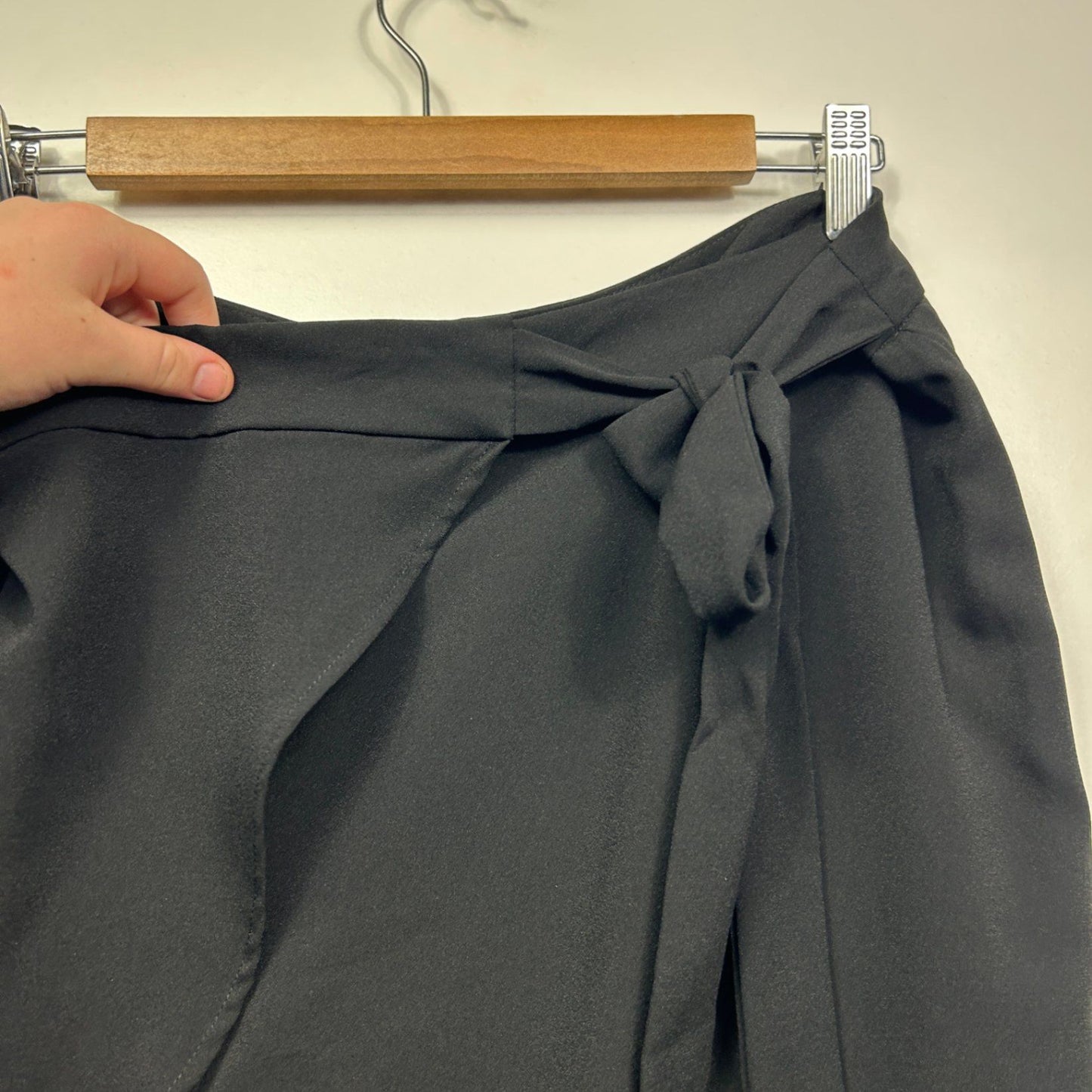 City Chic Black Wide Leg Wrap Tie Overlay Dress Pants Size 20 Plus