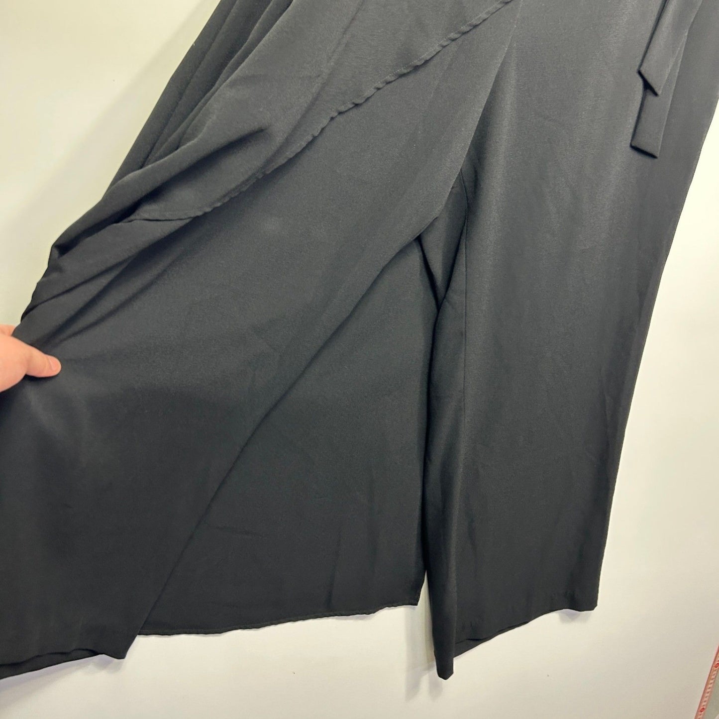 City Chic Black Wide Leg Wrap Tie Overlay Dress Pants Size 20 Plus