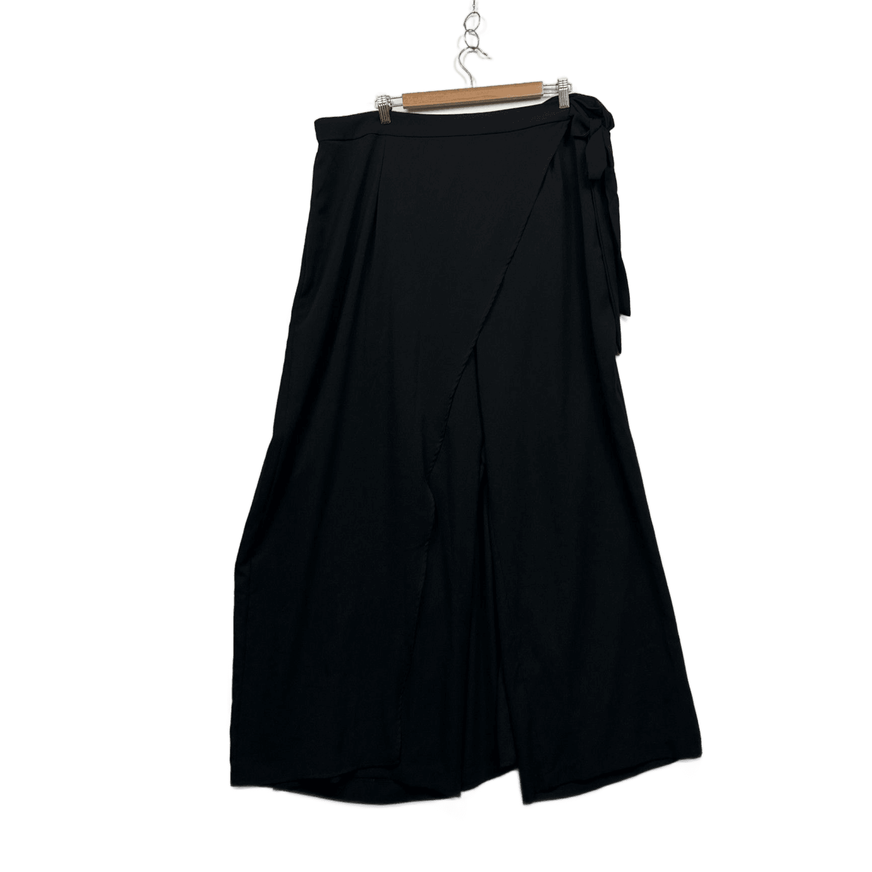City Chic Black Wide Leg Wrap Tie Overlay Dress Pants Size 20 Plus