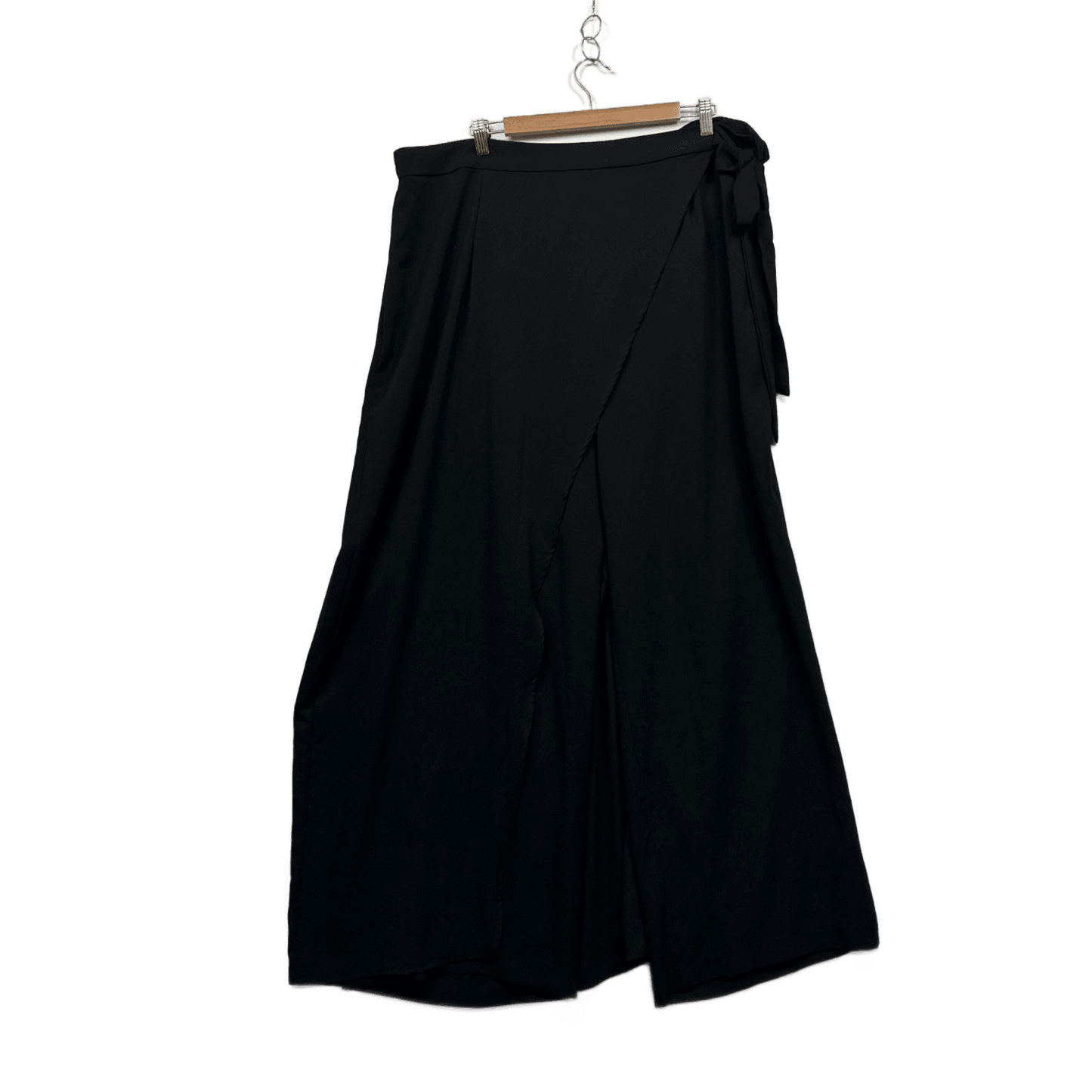 City Chic Black Wide Leg Wrap Tie Overlay Dress Pants Size 20 Plus