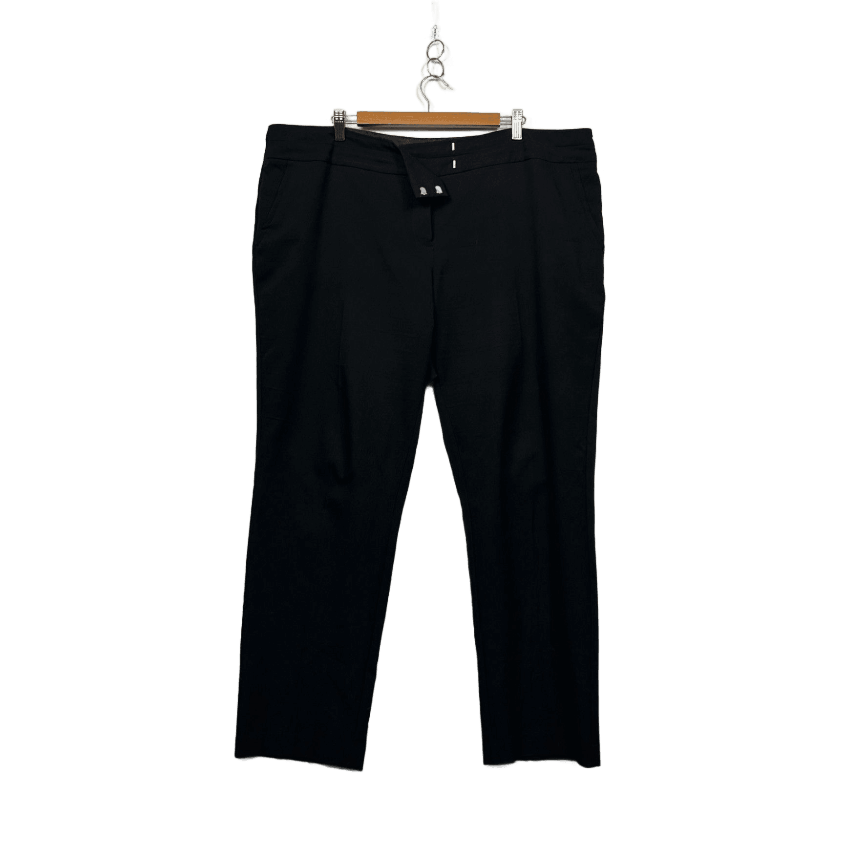 Belle Curve Black Tailored  Zip Fly Pants Pockets Size 20