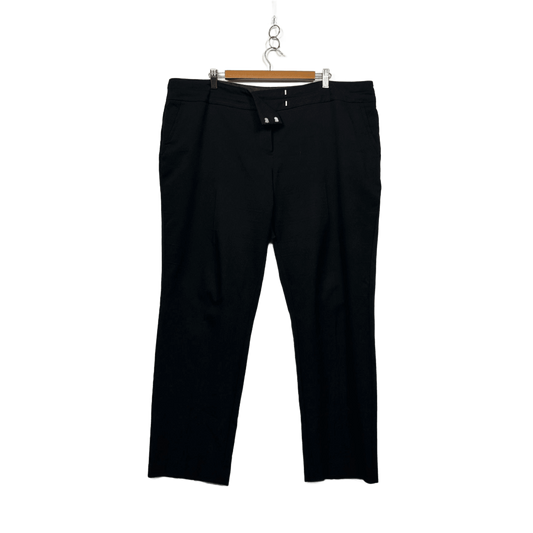Belle Curve Black Tailored  Zip Fly Pants Pockets Size 20