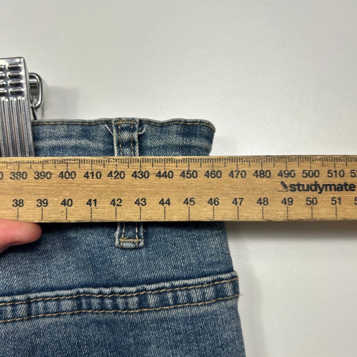 City Chic Denim Women's Blue Cotton Straight Leg Distressed Ripped Jeans Size 16