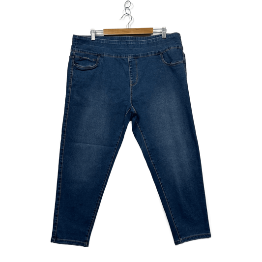 Katies Blue Cotton Blend Pull Up Denim Pants Jeggings Size 20