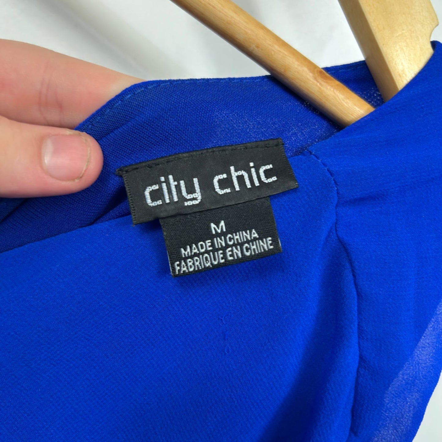 City Chic Blue Short Sleeve Tunic Top Size 18 Medium Plus