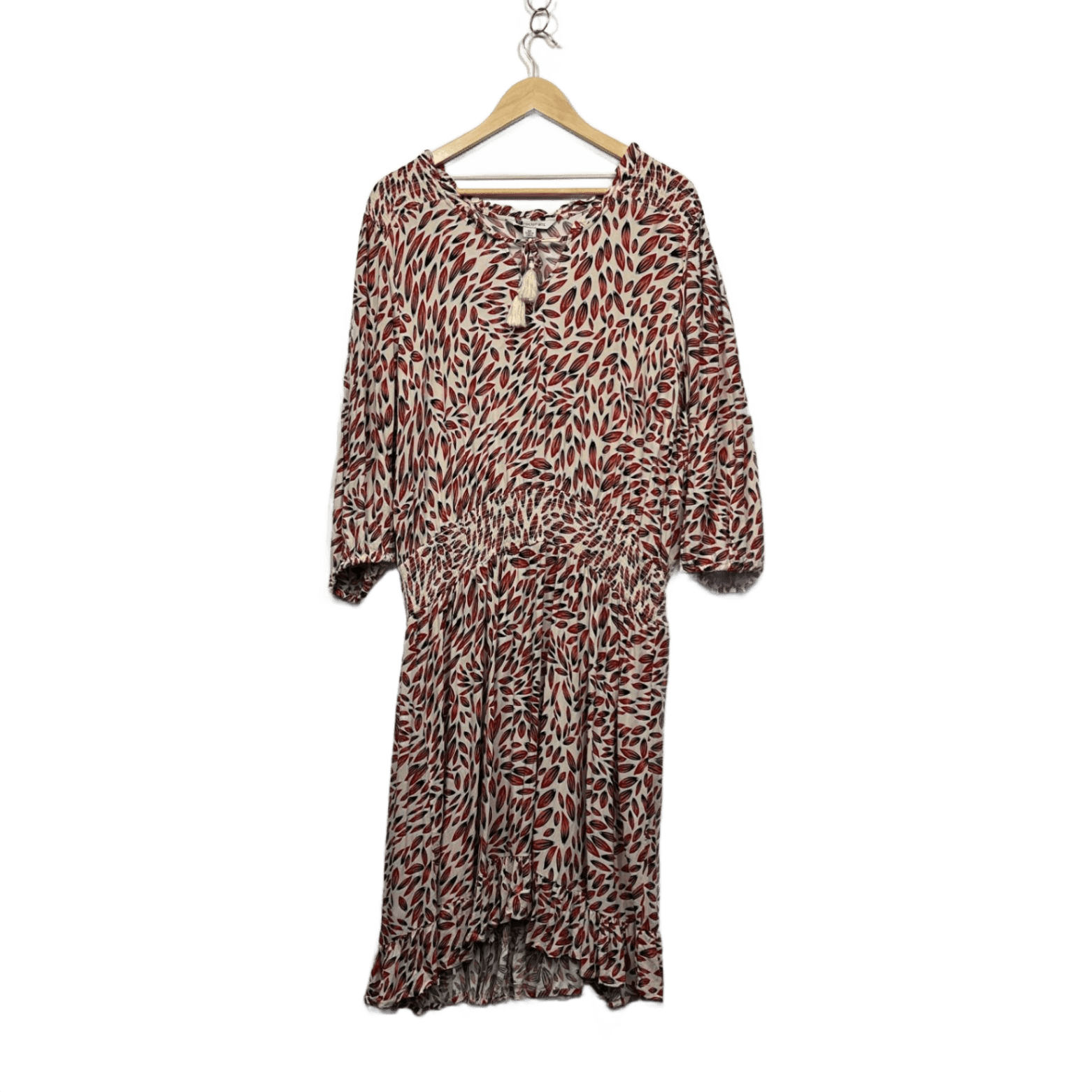 Rockmans Multicoloured Long Sleeve High Waist Dress Size 20