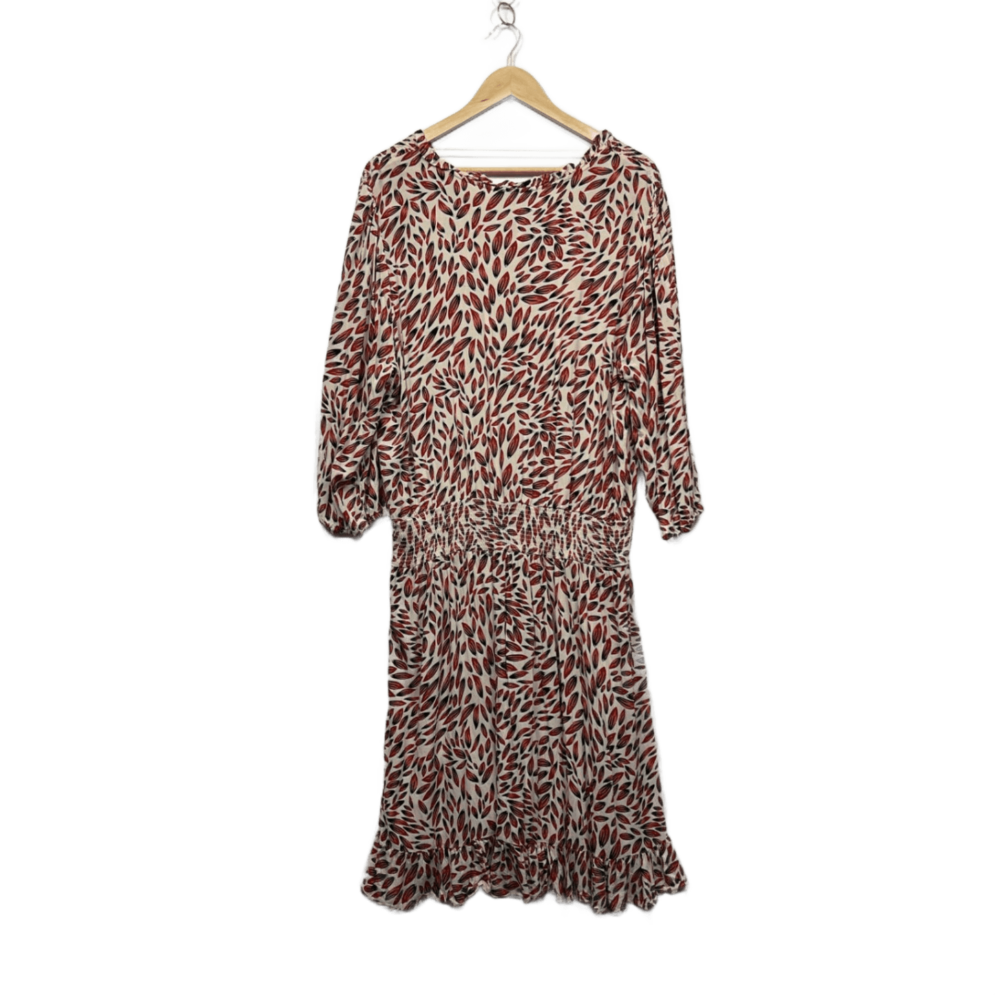 Rockmans Multicoloured Long Sleeve High Waist Dress Size 20