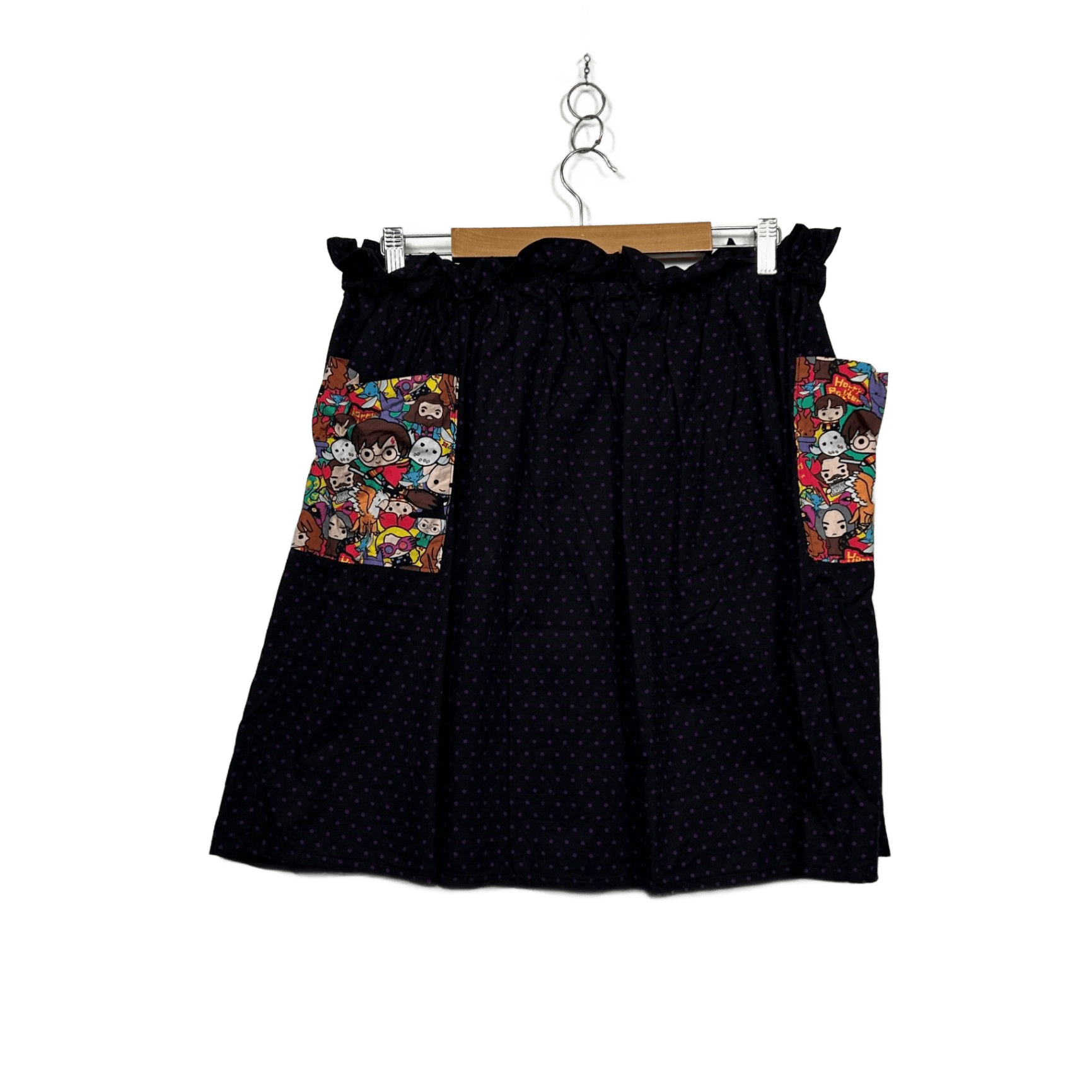 Handmade Harry Potter Black Knee Length Pockets Elastic Waist Skirt Size XL