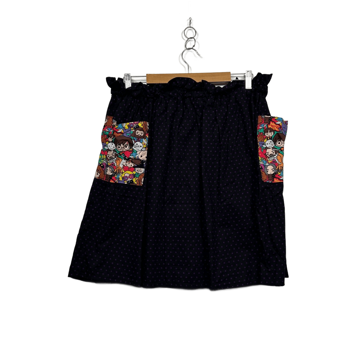 Handmade Harry Potter Black Knee Length Pockets Elastic Waist Skirt Size XL