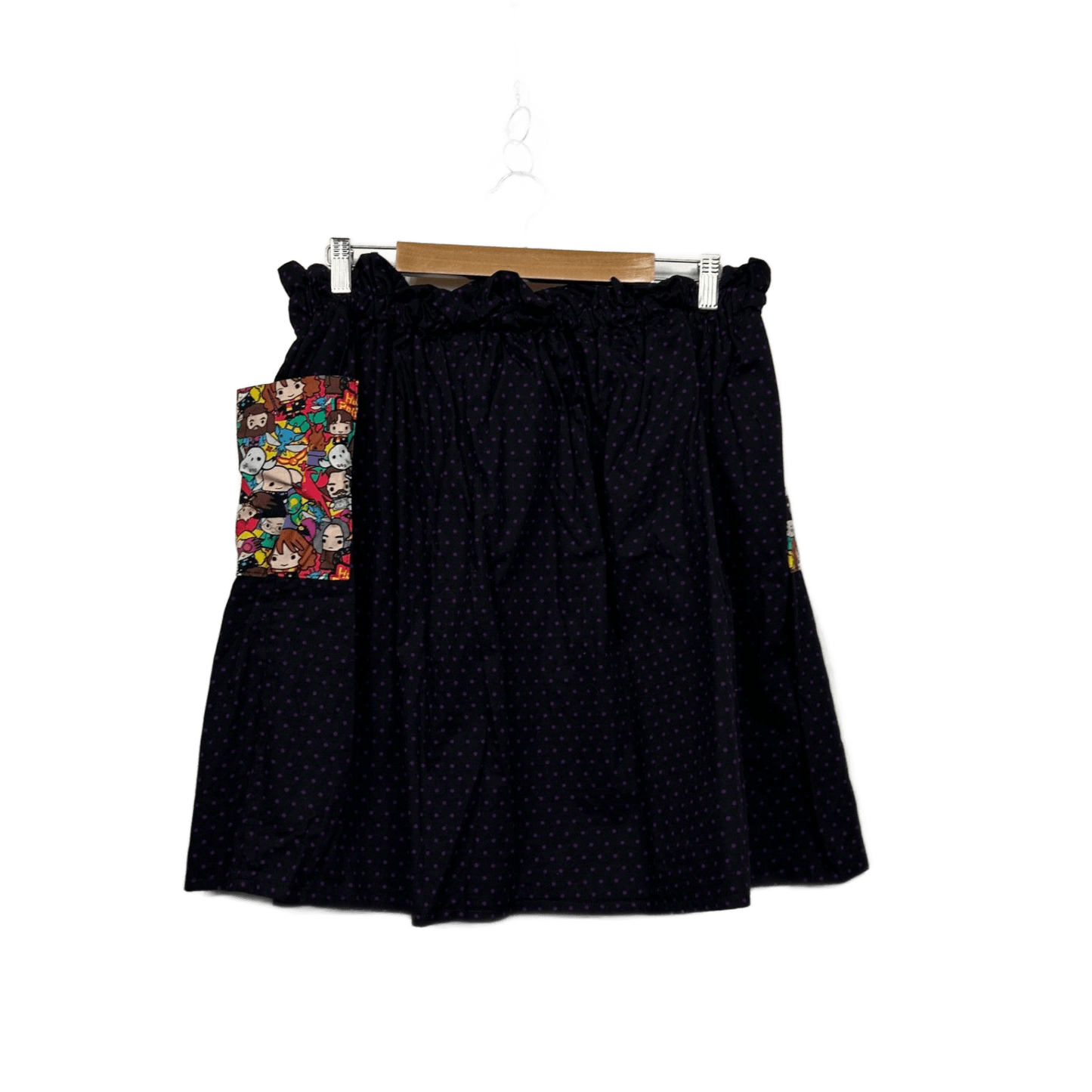 Handmade Harry Potter Black Knee Length Pockets Elastic Waist Skirt Size XL