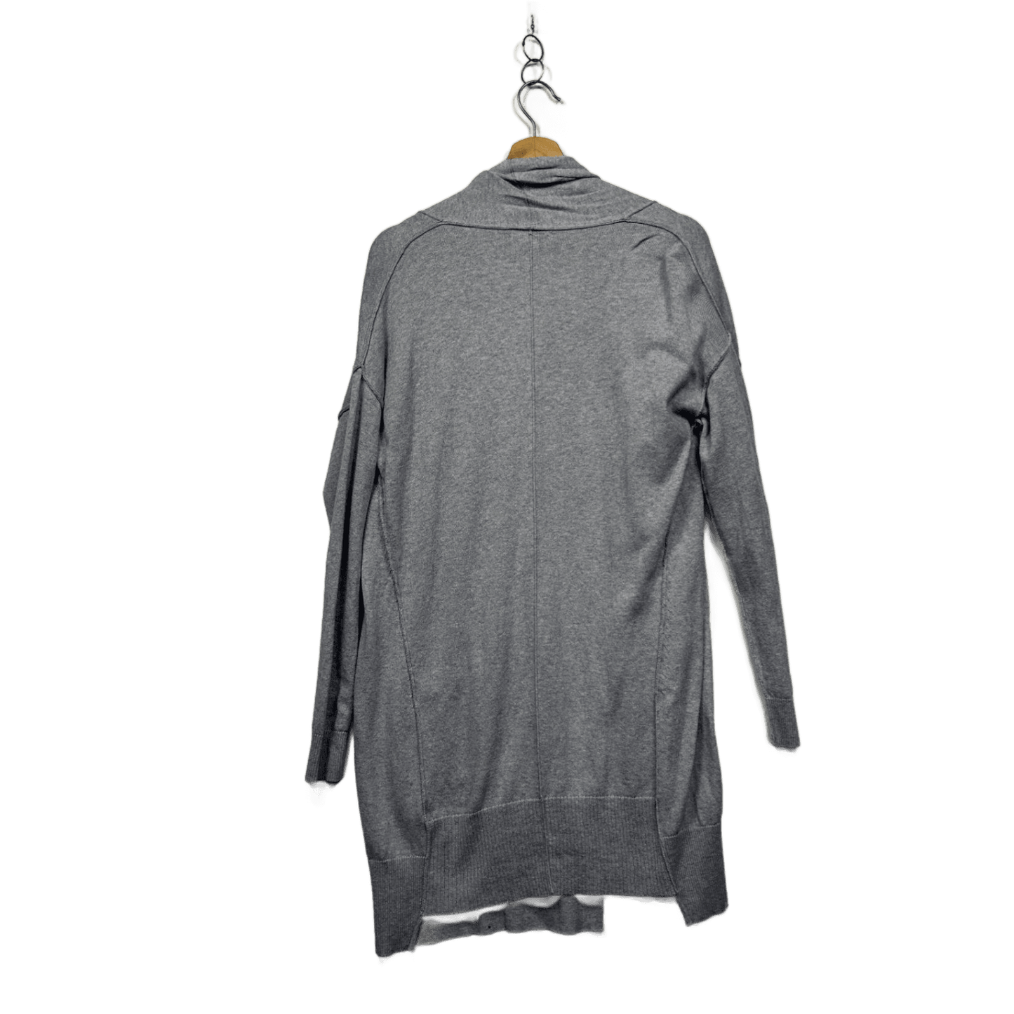 ZAKET & PLOVER Women's Grey Cotton Cashmere Open Front Longline Cardigan Size M