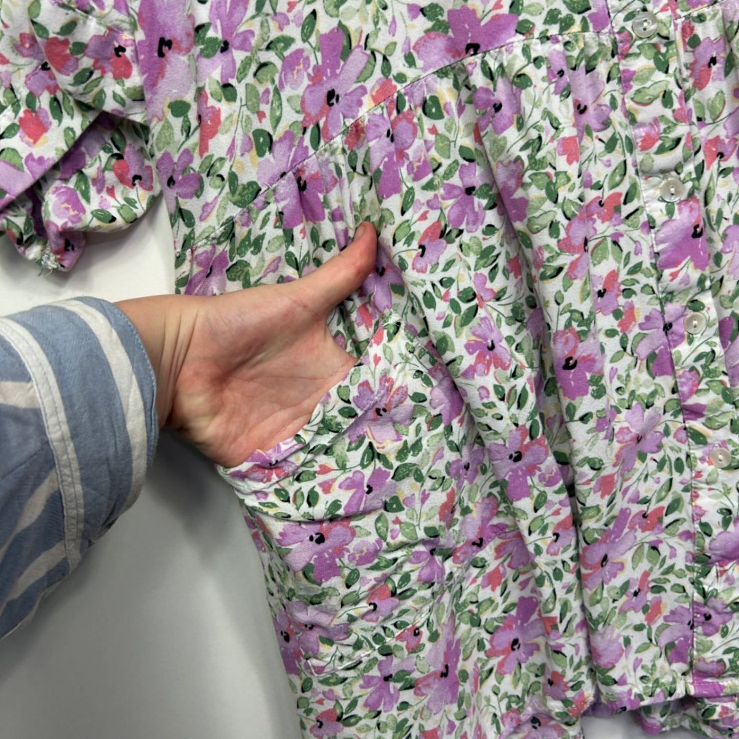 Yours Women's Multicoloured Short Sleeve Floral Tunic Top Size 30/32