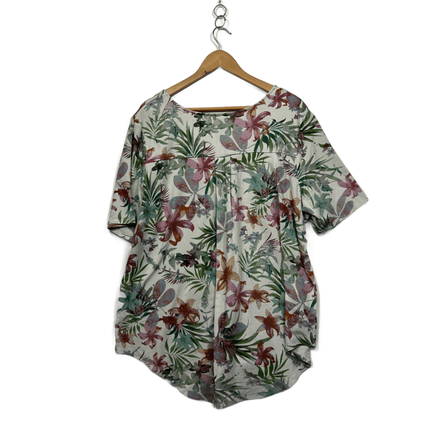 Fella Hamilton Multicoloured Floral Asymetric Hem Top  Blouse Size 22