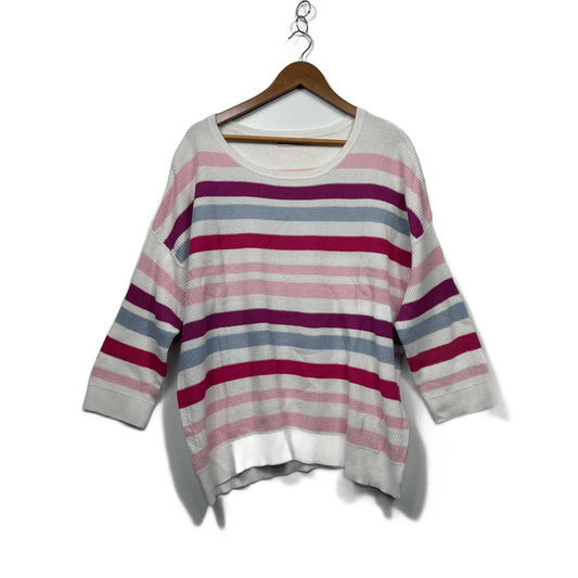 Millers Women Multicoloured Striped Long Sleeve Knit Top Pullover Jumper Size XL