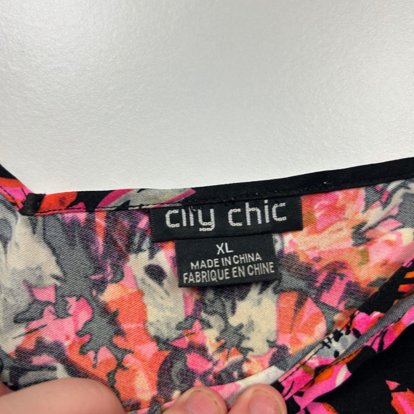 City Chic Black Floral Sleeveless Cami Top Size 22 Plus