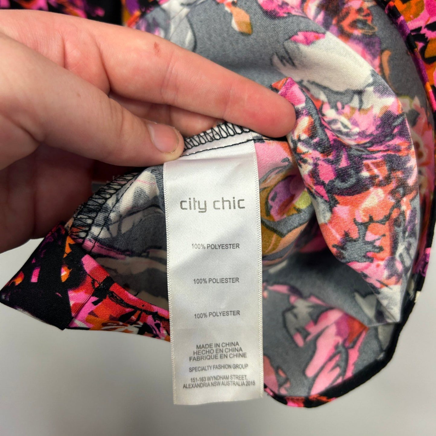 City Chic Black Floral Sleeveless Cami Top Size 22 Plus