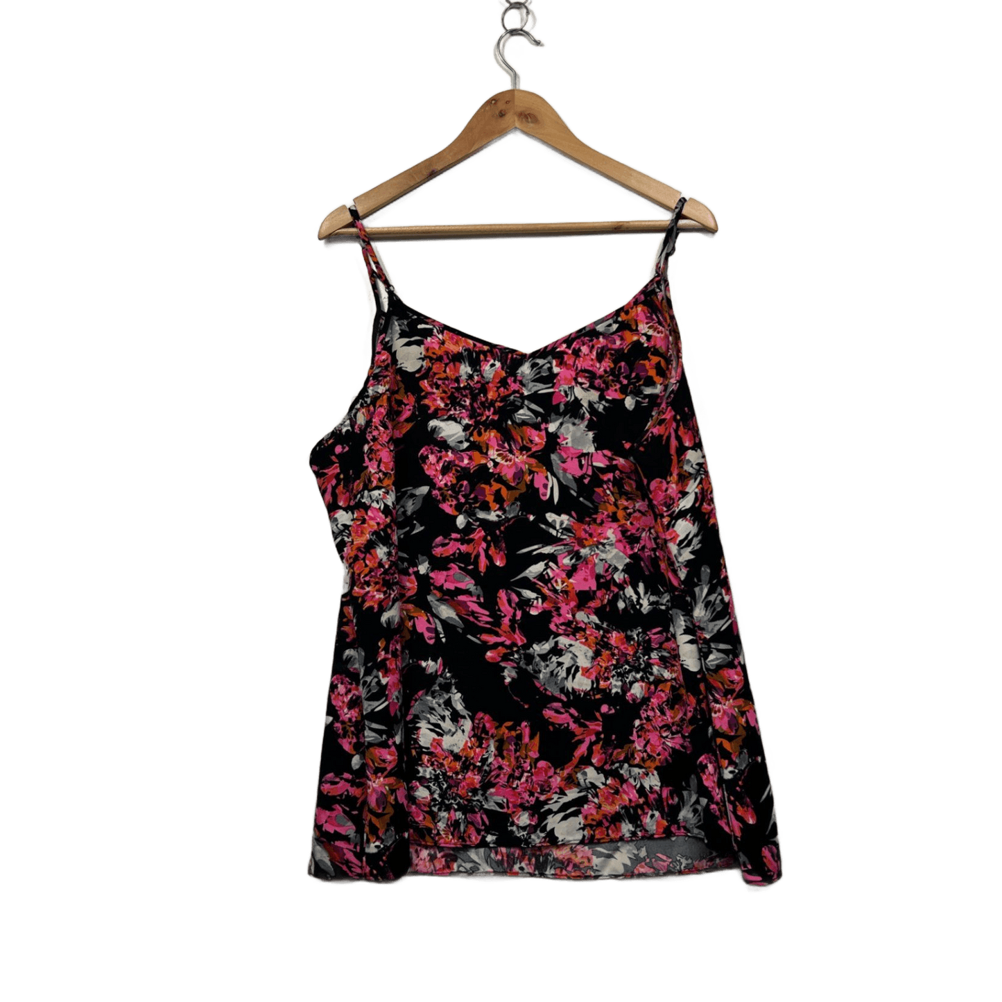 City Chic Black Floral Sleeveless Cami Top Size 22 Plus