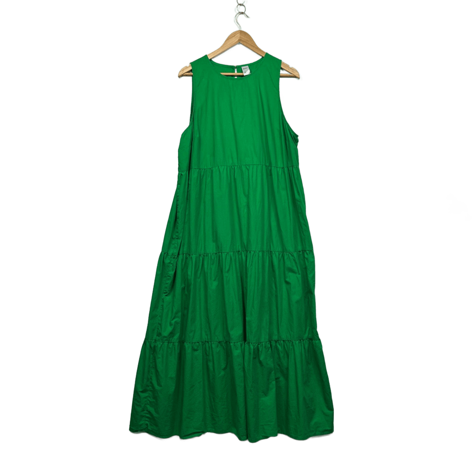 Anko Green Cotton Sleeveless Maxi Tiered Dress Size 18