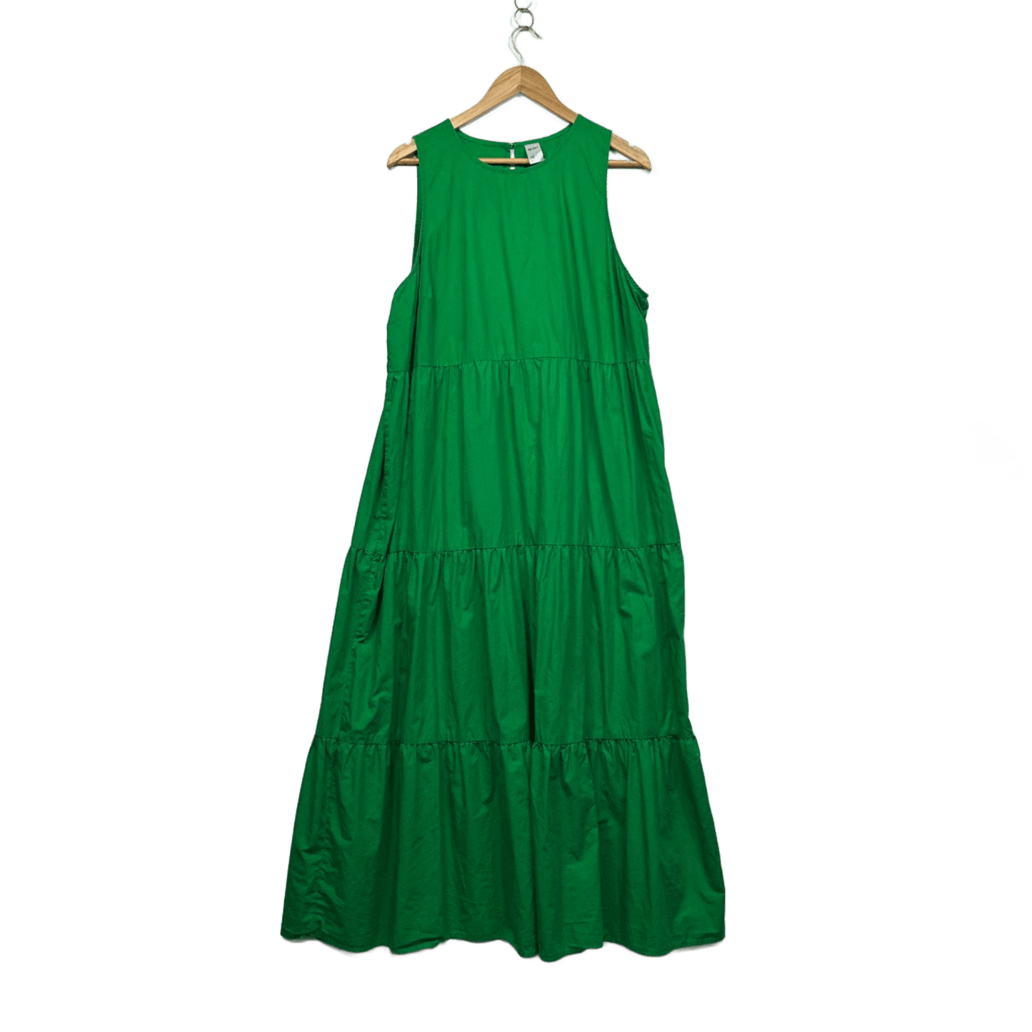 Anko Green Cotton Sleeveless Maxi Tiered Dress Size 18