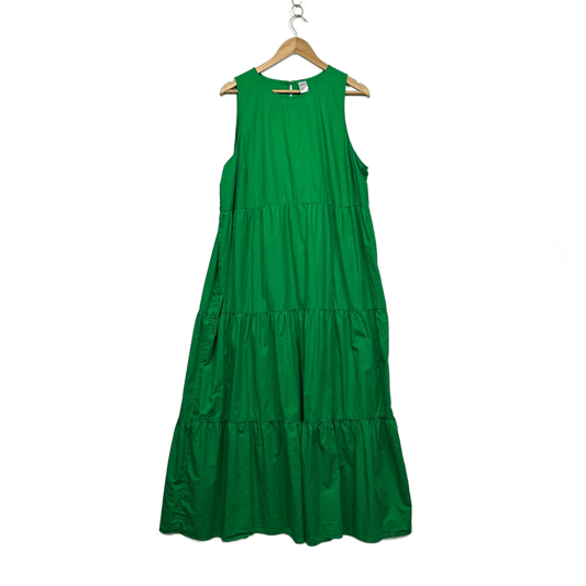 Anko Green Cotton Sleeveless Maxi Tiered Dress Size 18