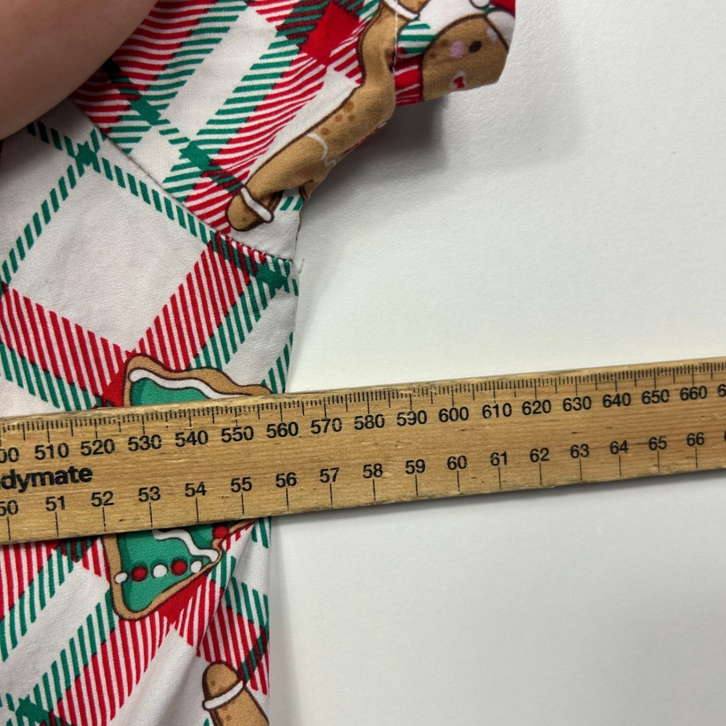 Anko Sleep Size XL Christmas Gingerbread Pyjama Shirt Red Green Plaid Cotton