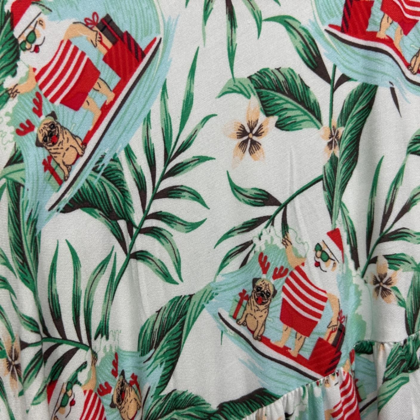 Anko Christmas Viscose Short Sleeve Beach Santa Holiday Dress Size 16