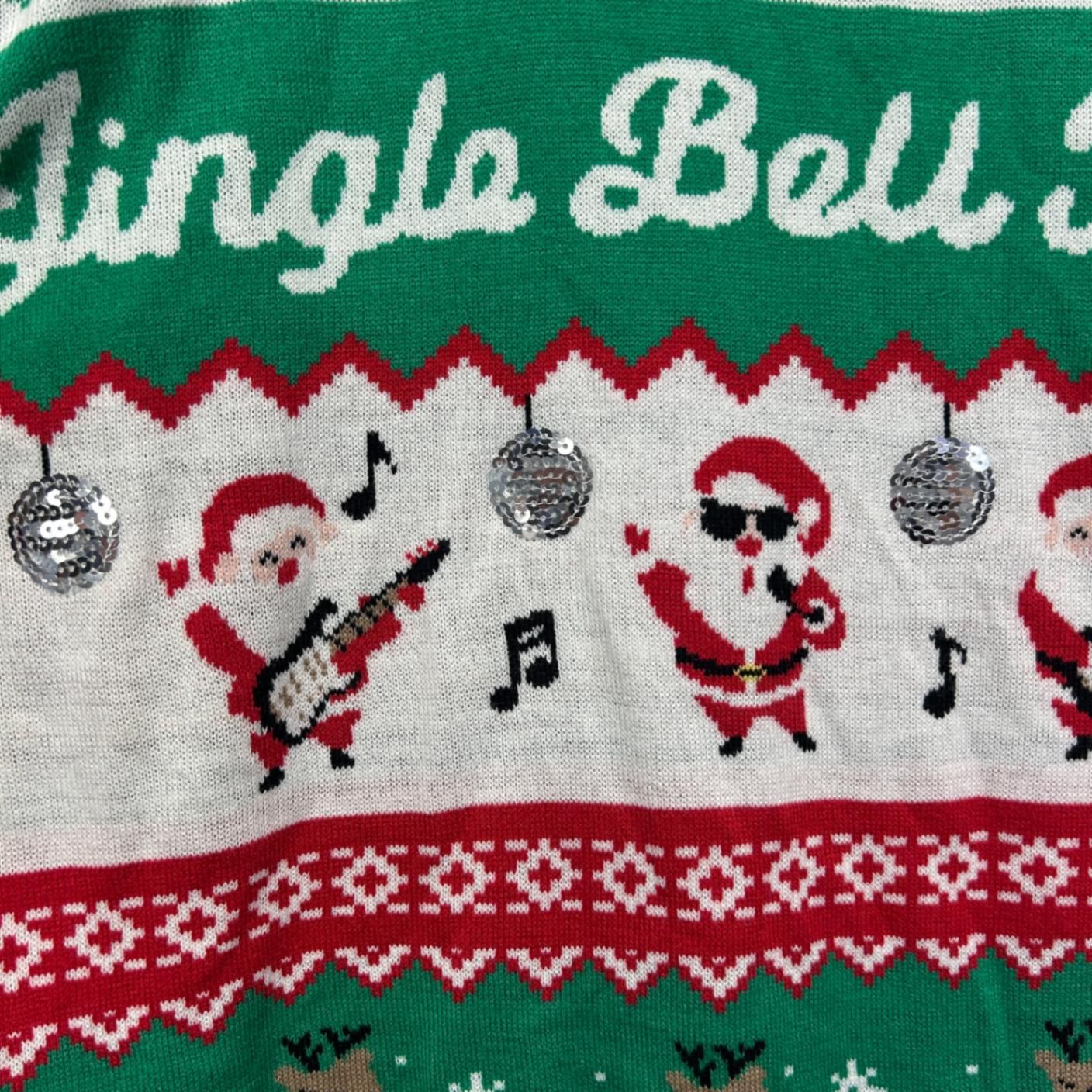 Anko Santa Fair Isle  Ugly Christmas Sweater Jumper Size XL Sequins