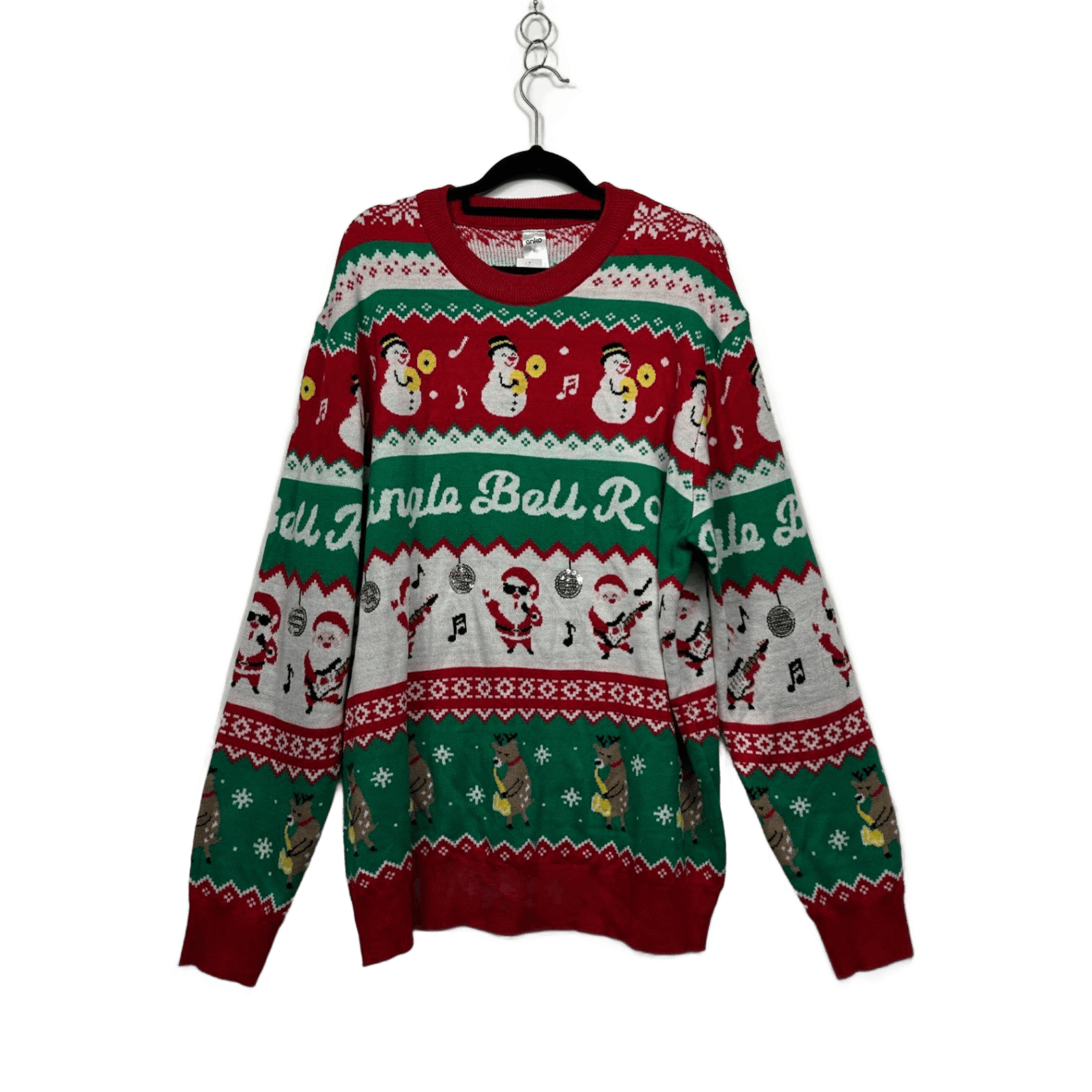 Anko Santa Fair Isle  Ugly Christmas Sweater Jumper Size XL Sequins