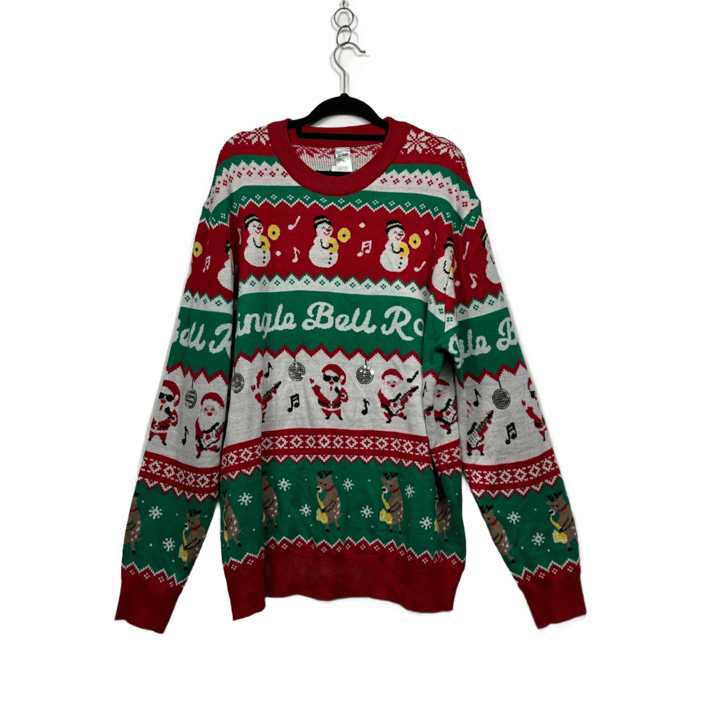 Anko Santa Fair Isle  Ugly Christmas Sweater Jumper Size XL Sequins