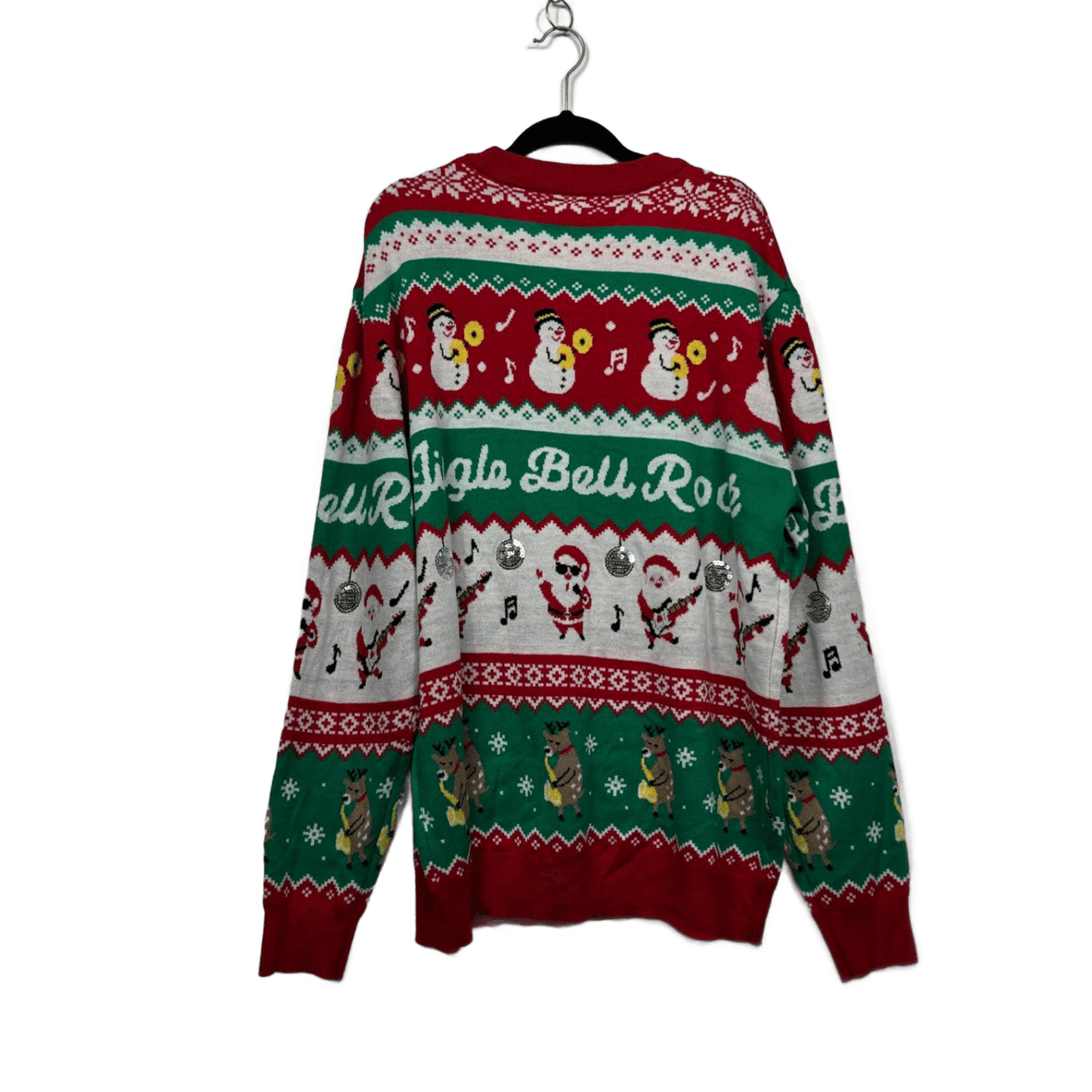 Anko Santa Fair Isle  Ugly Christmas Sweater Jumper Size XL Sequins