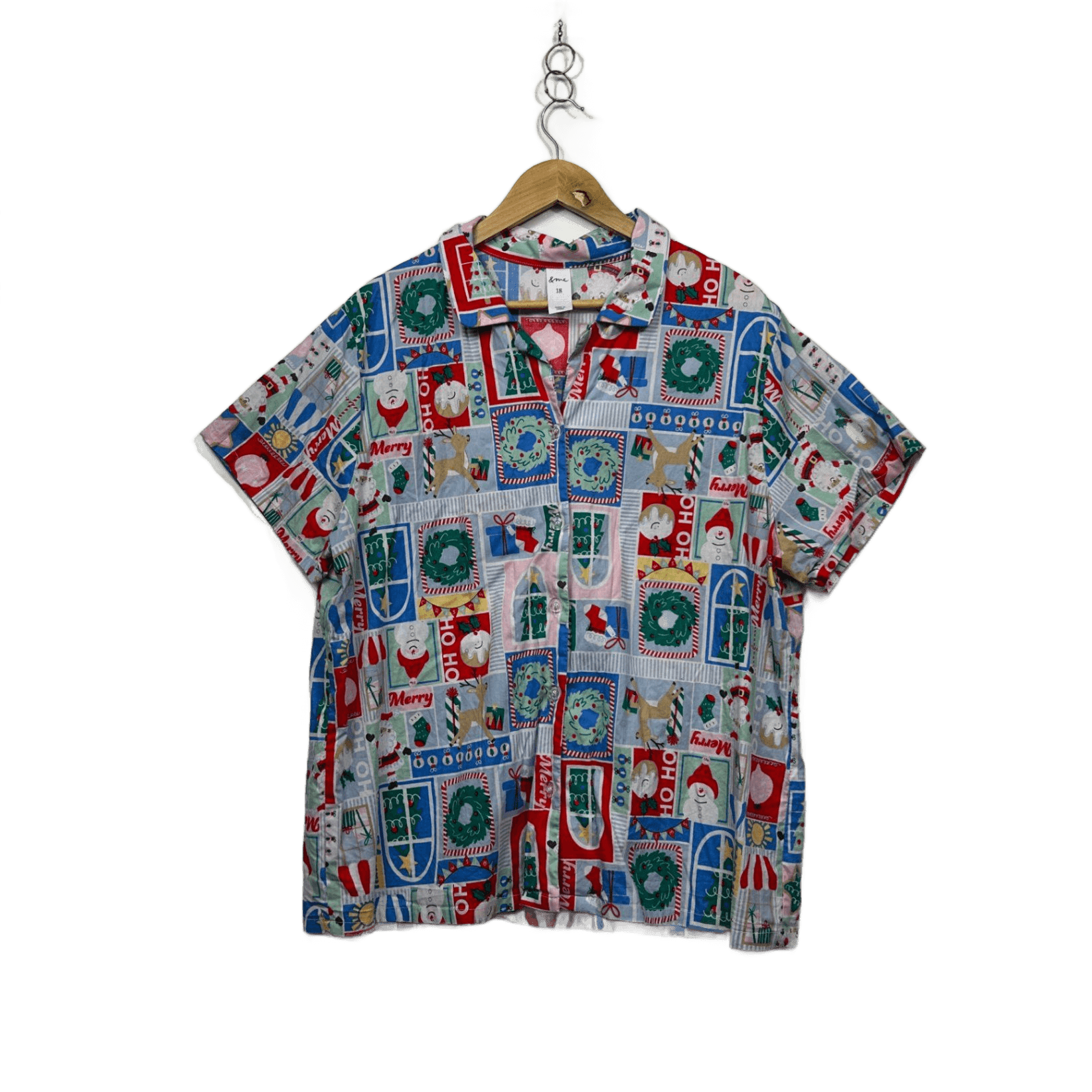 &me Women's Christmas Print Pyjama Set Shirt Shorts Size 18