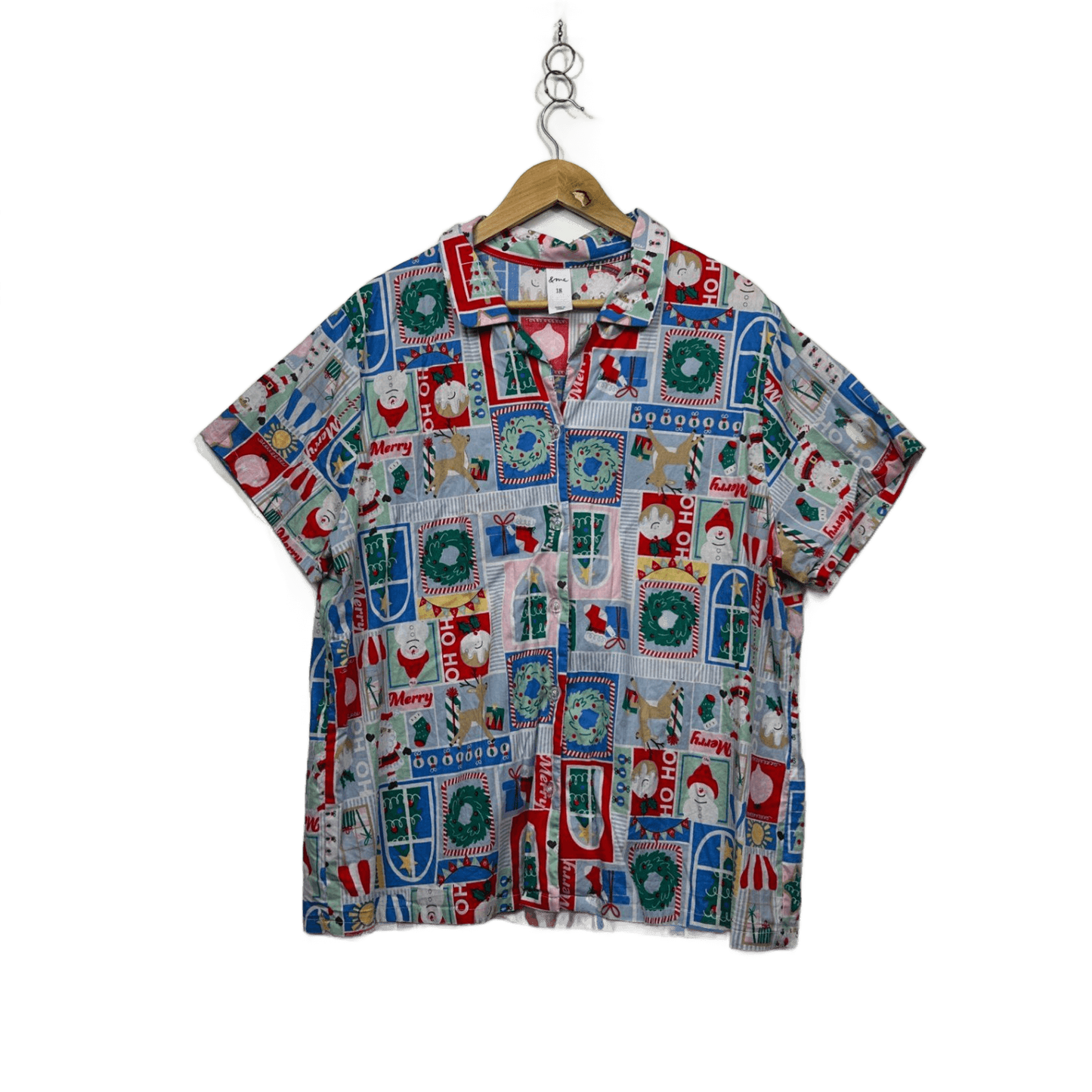 &me Women's Christmas Print Pyjama Set Shirt Shorts Size 18