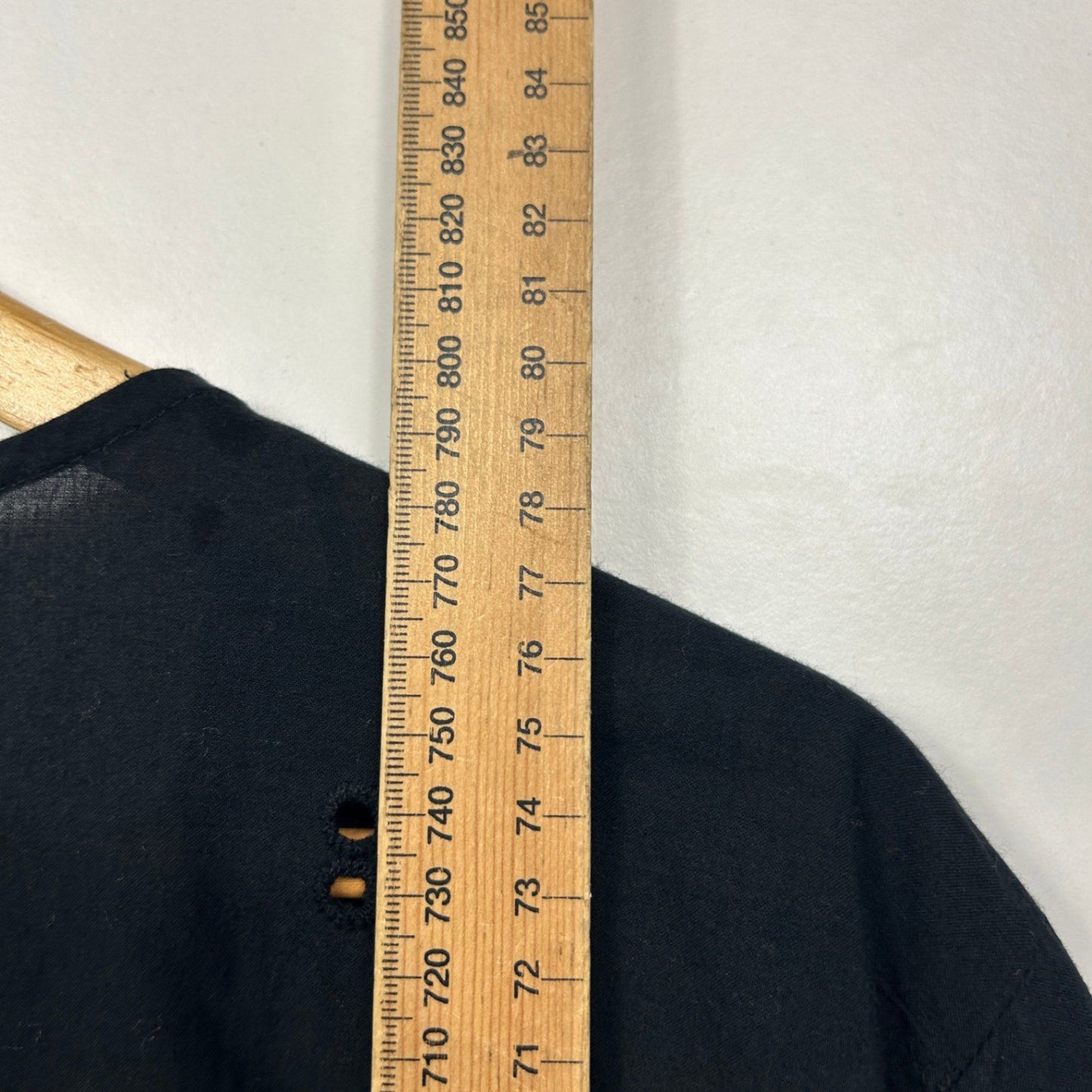 Beme Women's Black Cotton Long Sleeve Embroidered Top Blouse Size 24