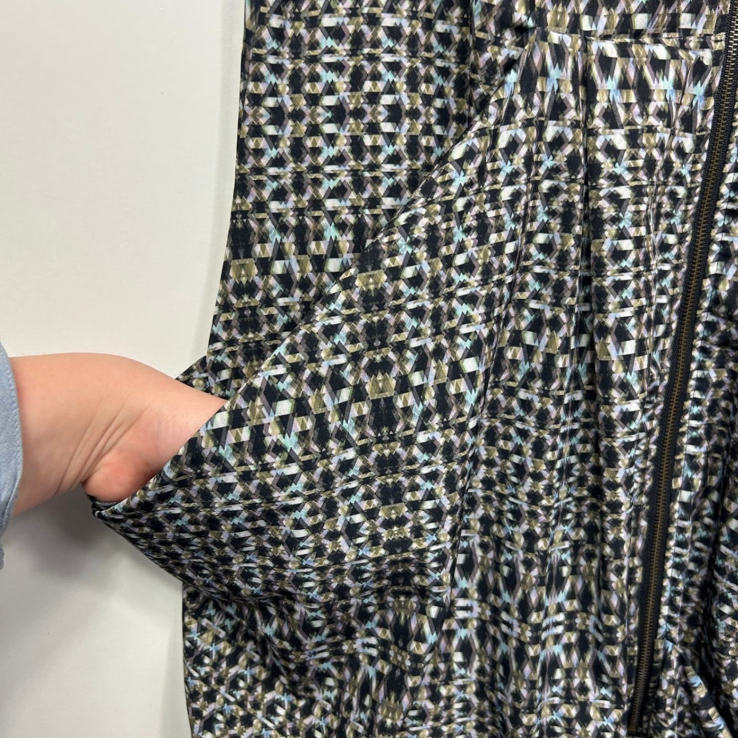 City Chic Multicoloured Full Zip Up Dress Size 14 Plus XS