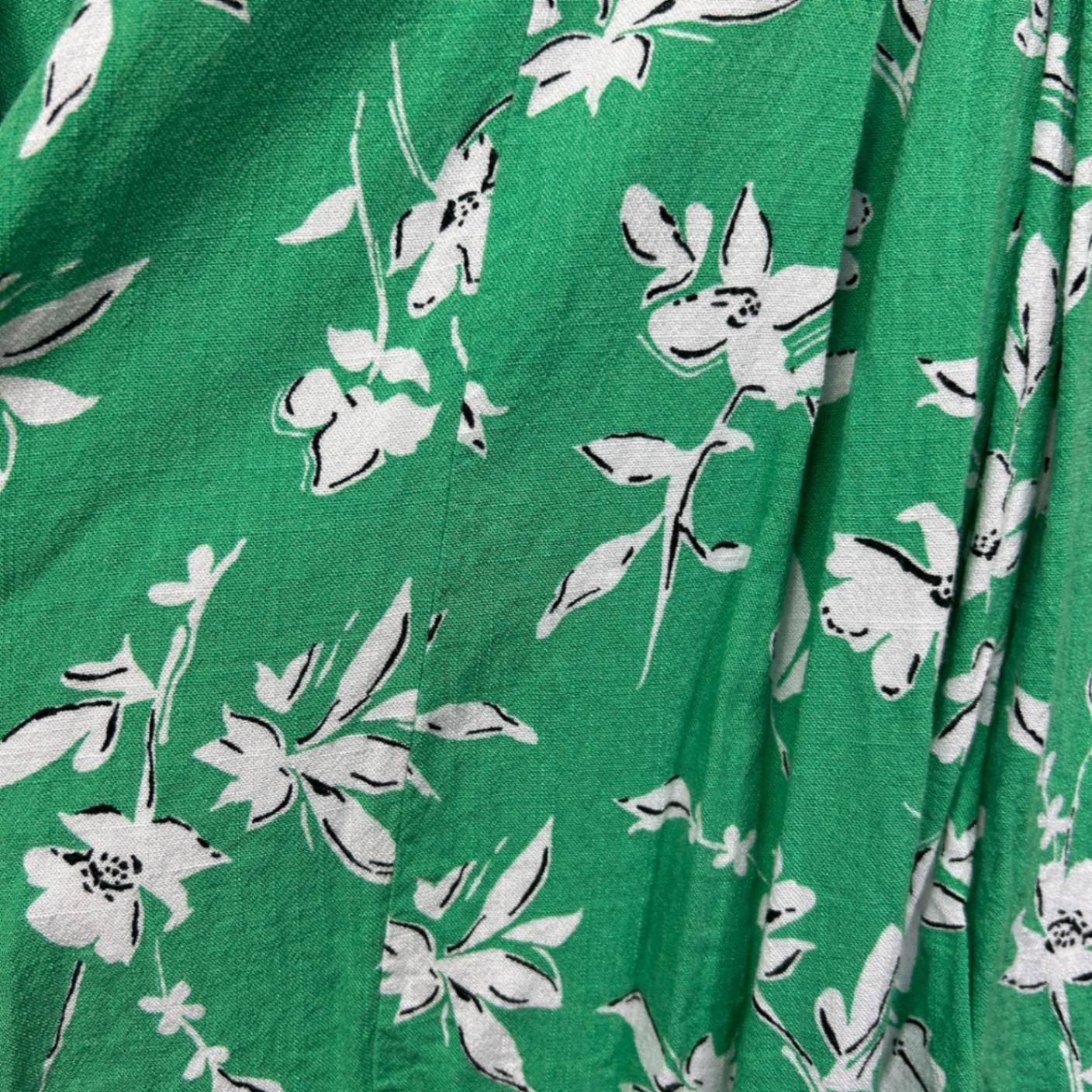 Taking Shape Green Viscose 3/4 Sleeve Floral Boho Top Blouse Size 12