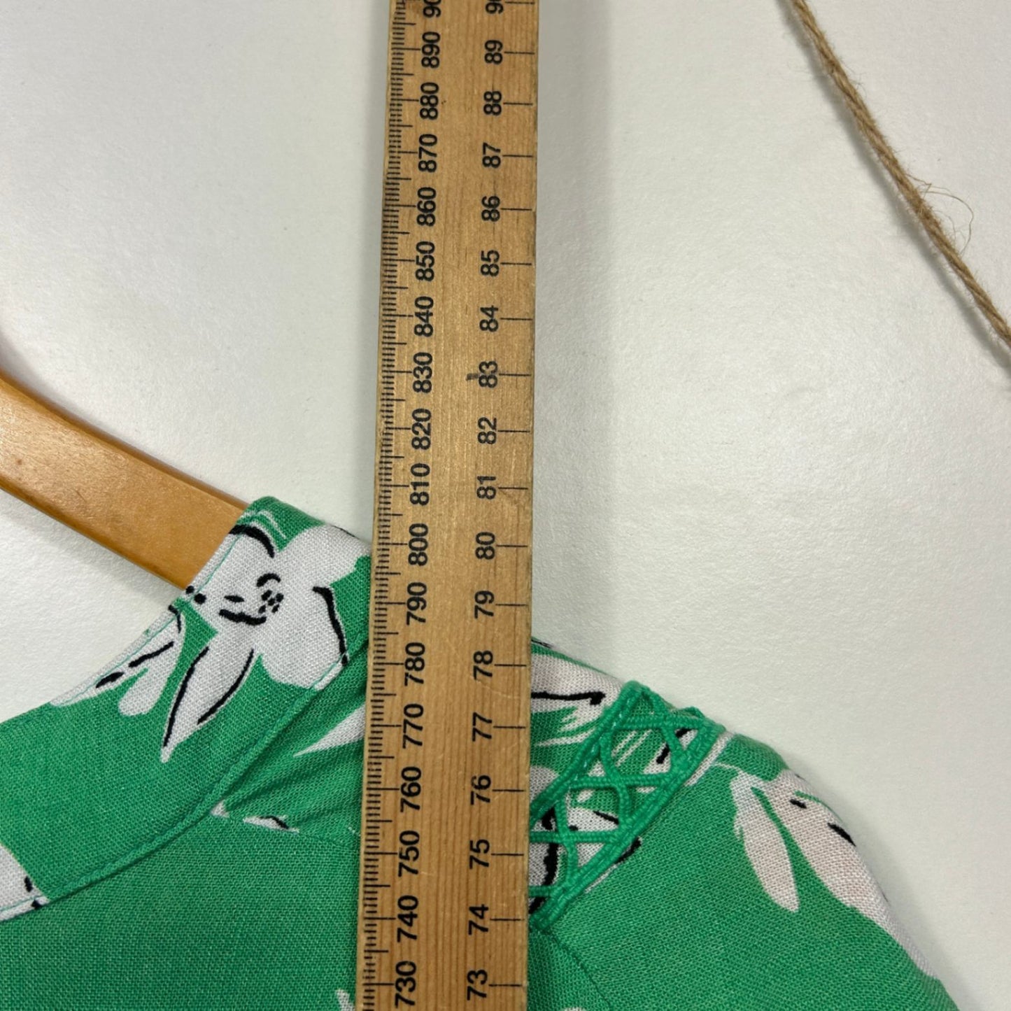 Taking Shape Green Viscose 3/4 Sleeve Floral Boho Top Blouse Size 12