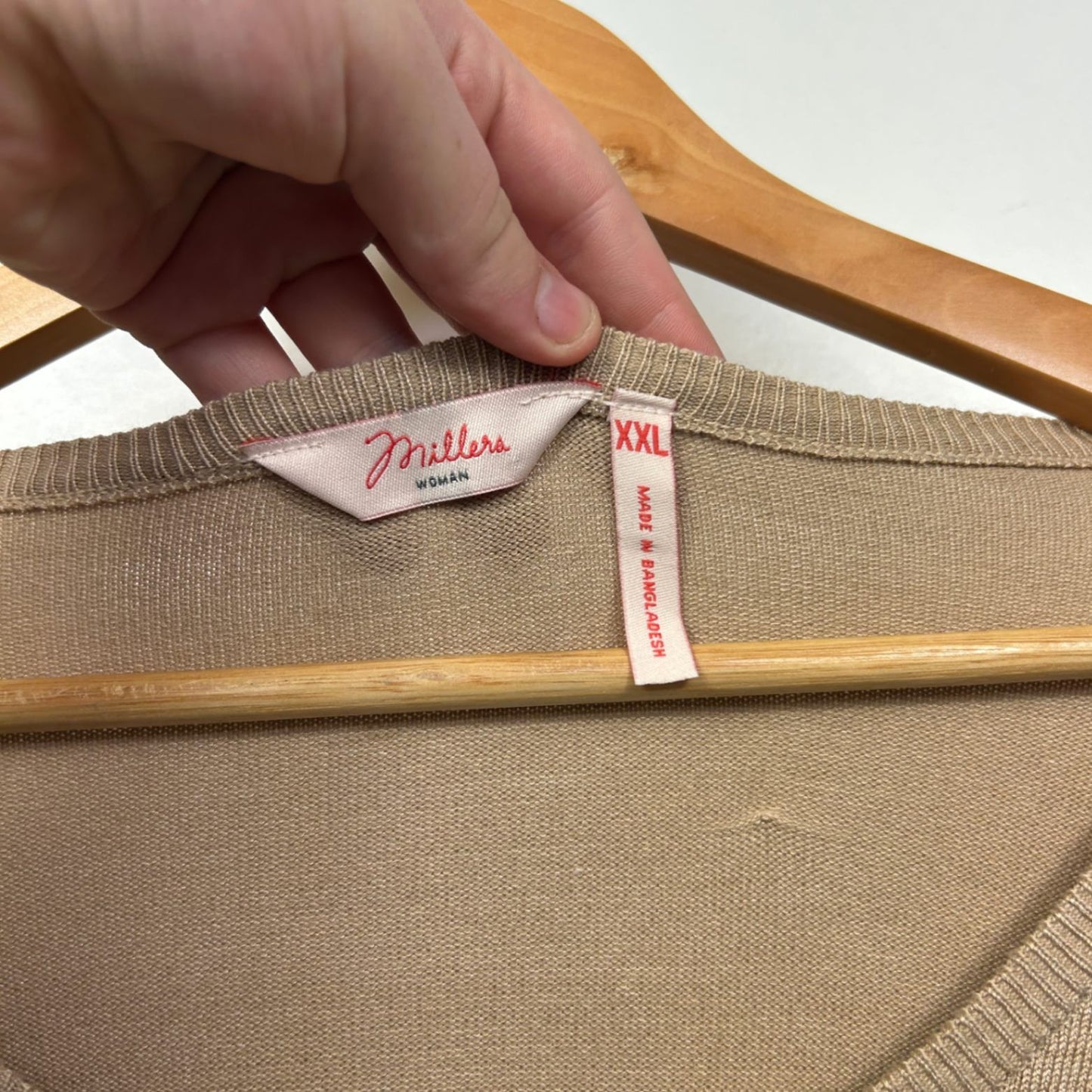 Millers Women's Tan Yellow Black Crew Neck Pullover Jumper Size 2XL