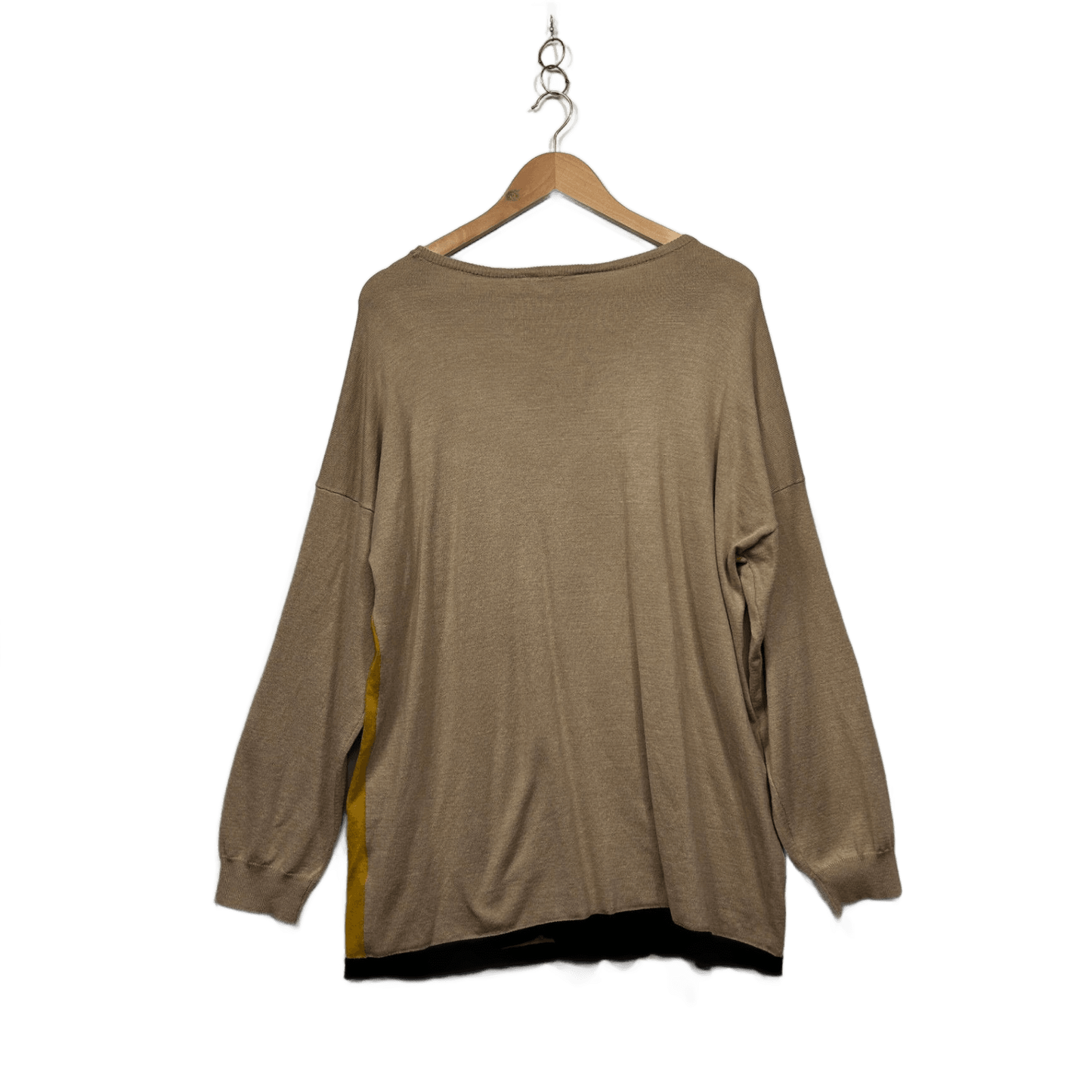 Millers Women's Tan Yellow Black Crew Neck Pullover Jumper Size 2XL