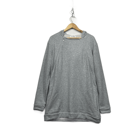 Mama Clothing Grey Longline Jumper Breastfeeding Maternity Hoodie Size 18