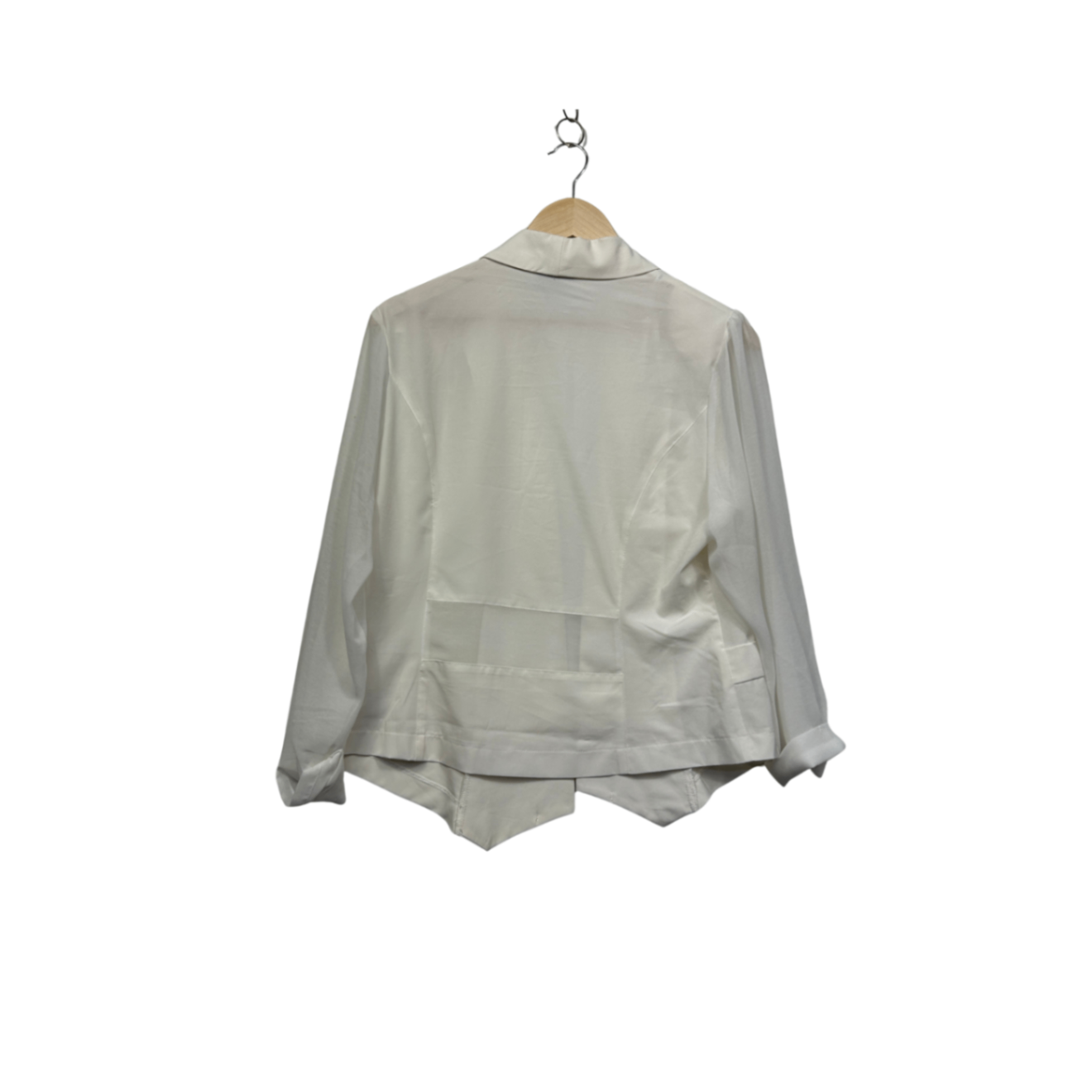 City Chic Womens White Long Sleeve Open Front Jacket Top Size 14 Plus XS