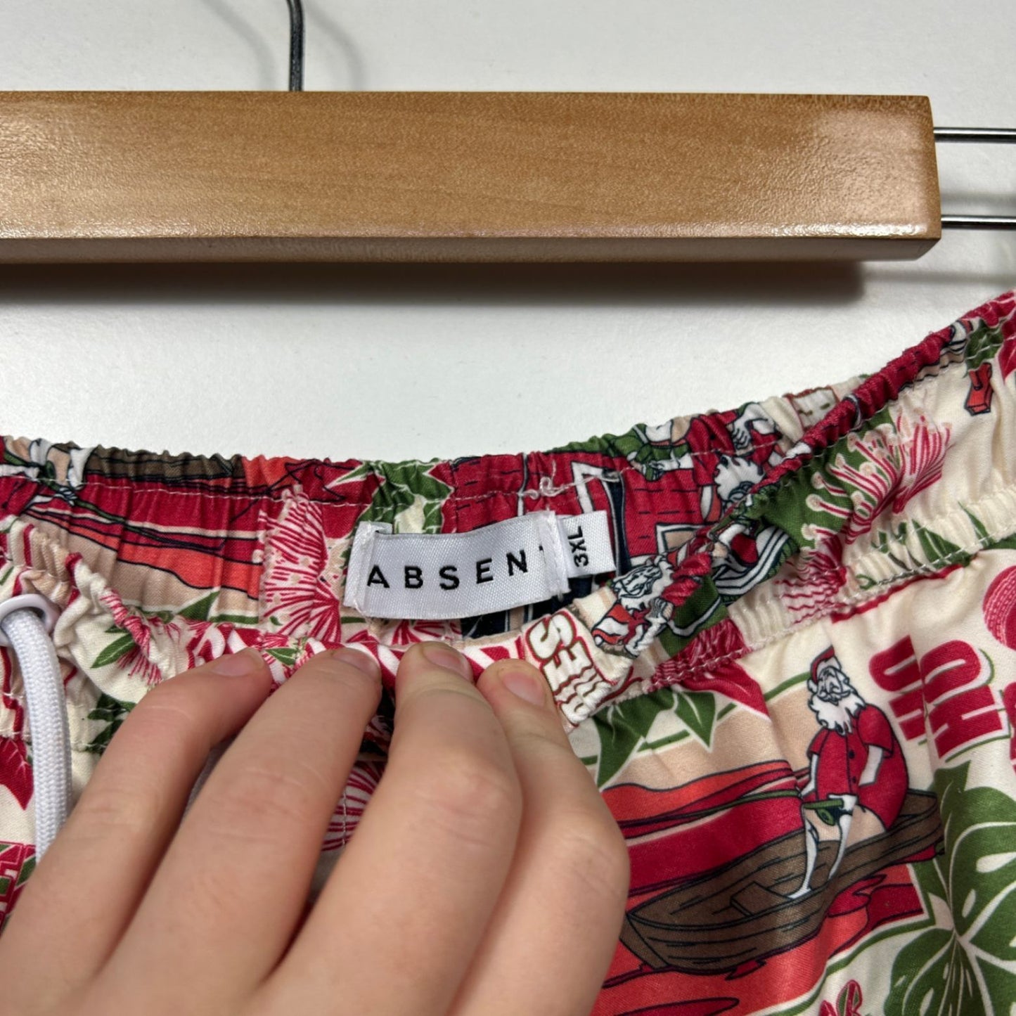 Absent Mens Christmas Swim Board Shorts Size 3XL Santa Caravan Holiday