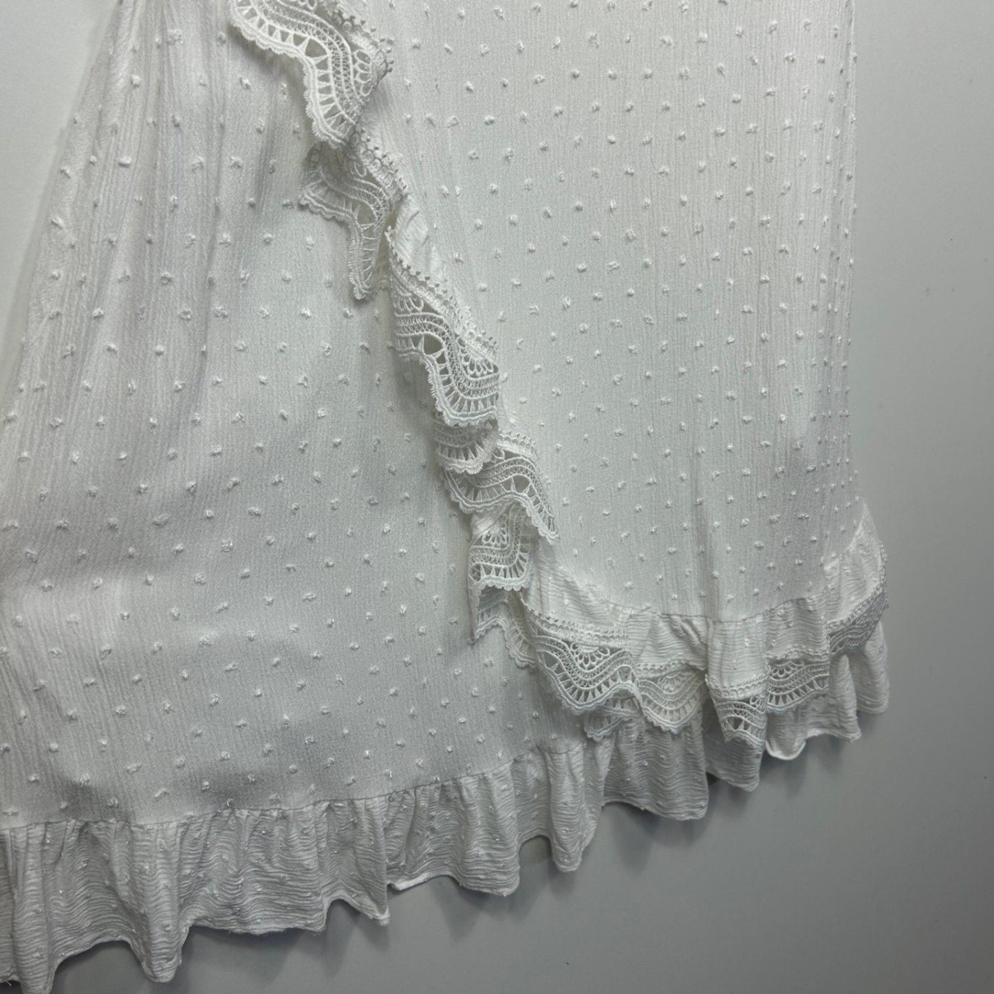 City Chic White Cold Shoulder Faux Wrap Dress Size 18 Plus Medium