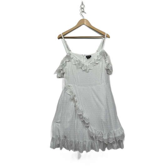 City Chic White Cold Shoulder Faux Wrap Dress Size 18 Plus Medium